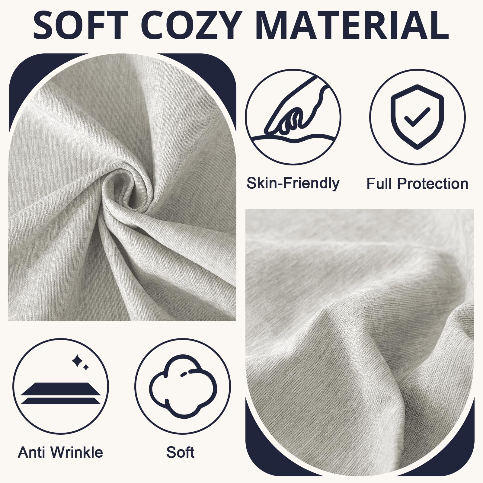 Royhom Funda Sofa 4 Plazas Impermeable, Protector Sofa Gatos Arañazo, Universal Fundas Sofá Antimanchas, Manta Impermeable, Suave y Cómoda, Gris Claro, 380x180 cm