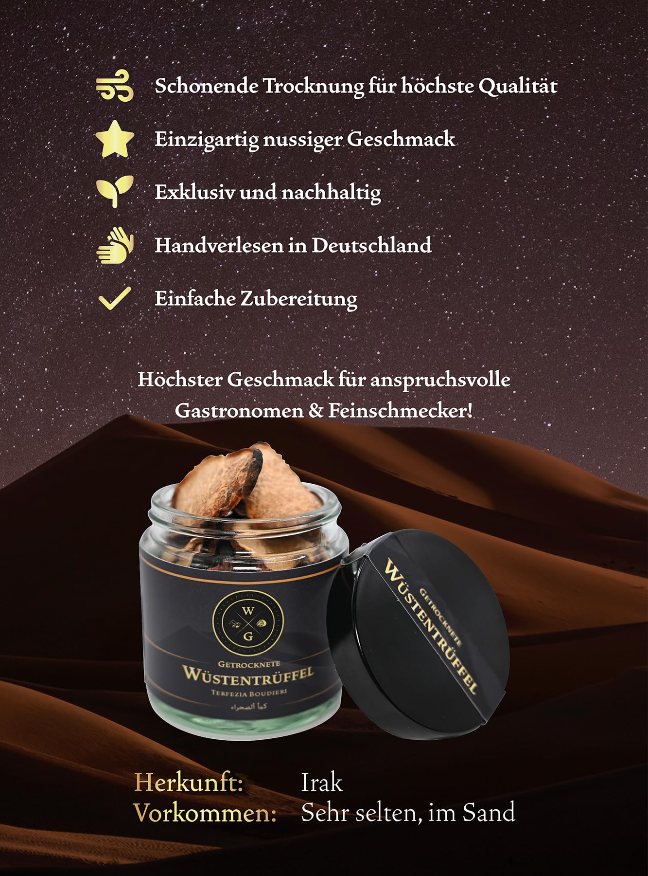 Getrocknete Trüffel in Scheiben, 25g, ohne Aromastoffe, ohne Konservierungsstoffe