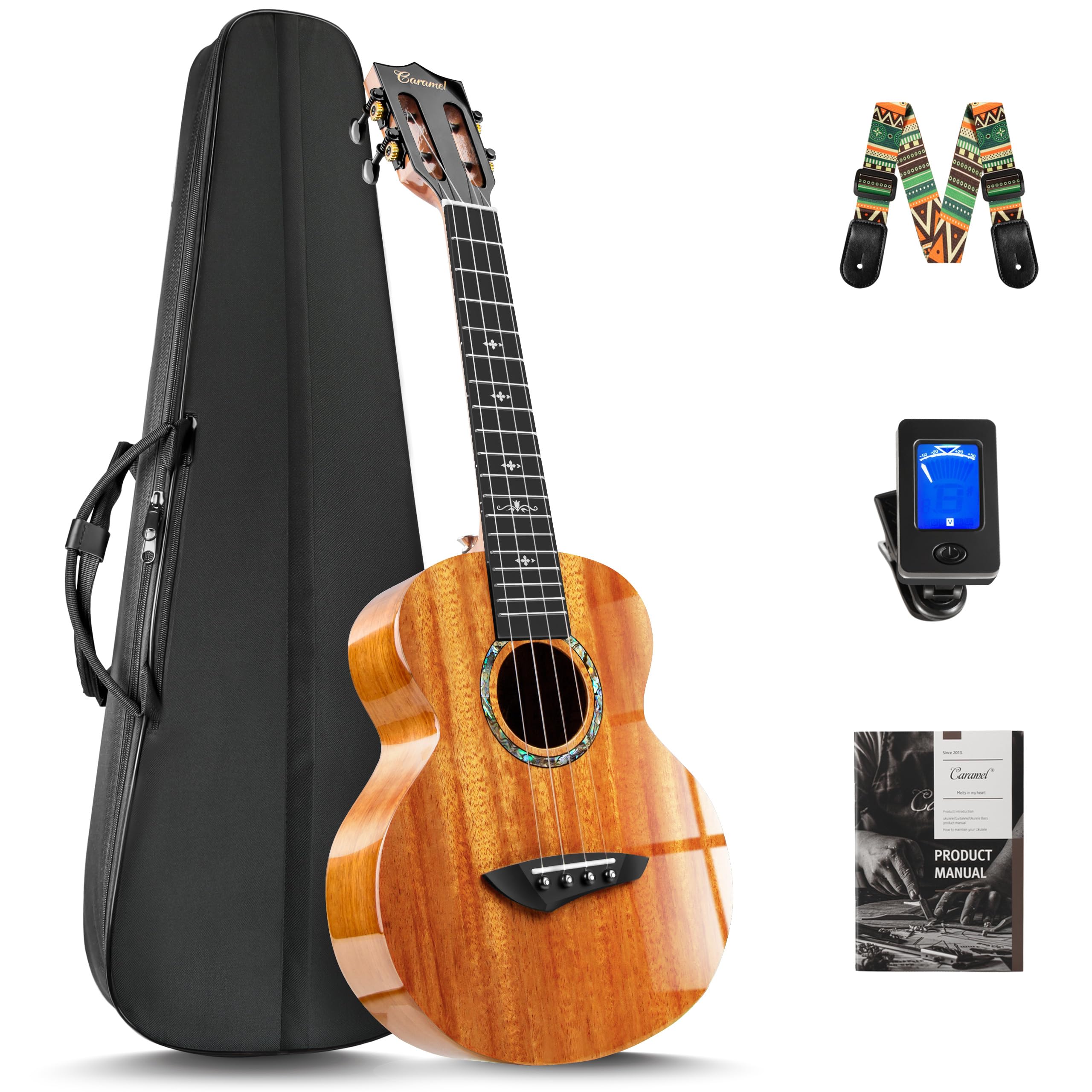 Sponsored Ad - CAG47 Glossy Red African Mahogany 23" Concert Ukulele for Beginner | Handmade Ukelele Starter Kit