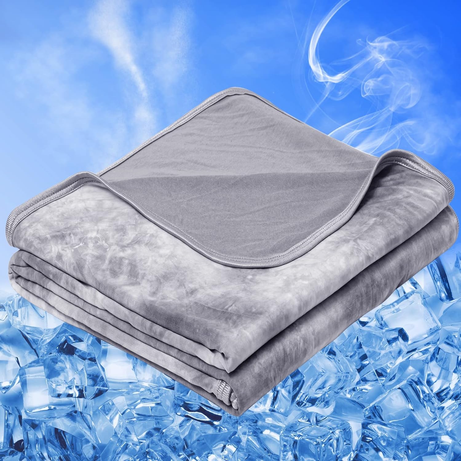 inhand Cooling Throw Blanket for Hot Sleepers (50"x60", Gray)