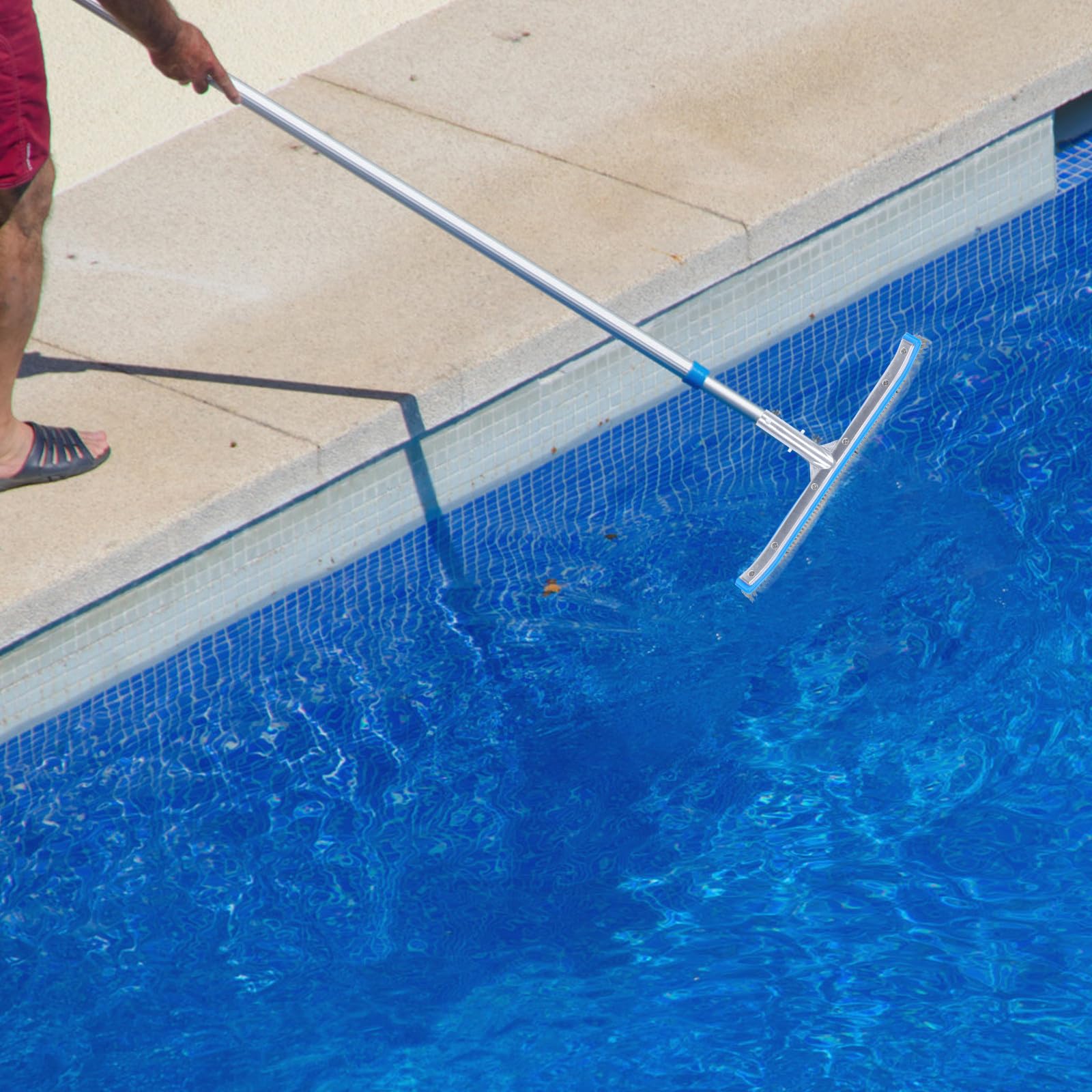Cepillo de Alambre para Piscina 18 de Aleación de Aluminio, Plata
