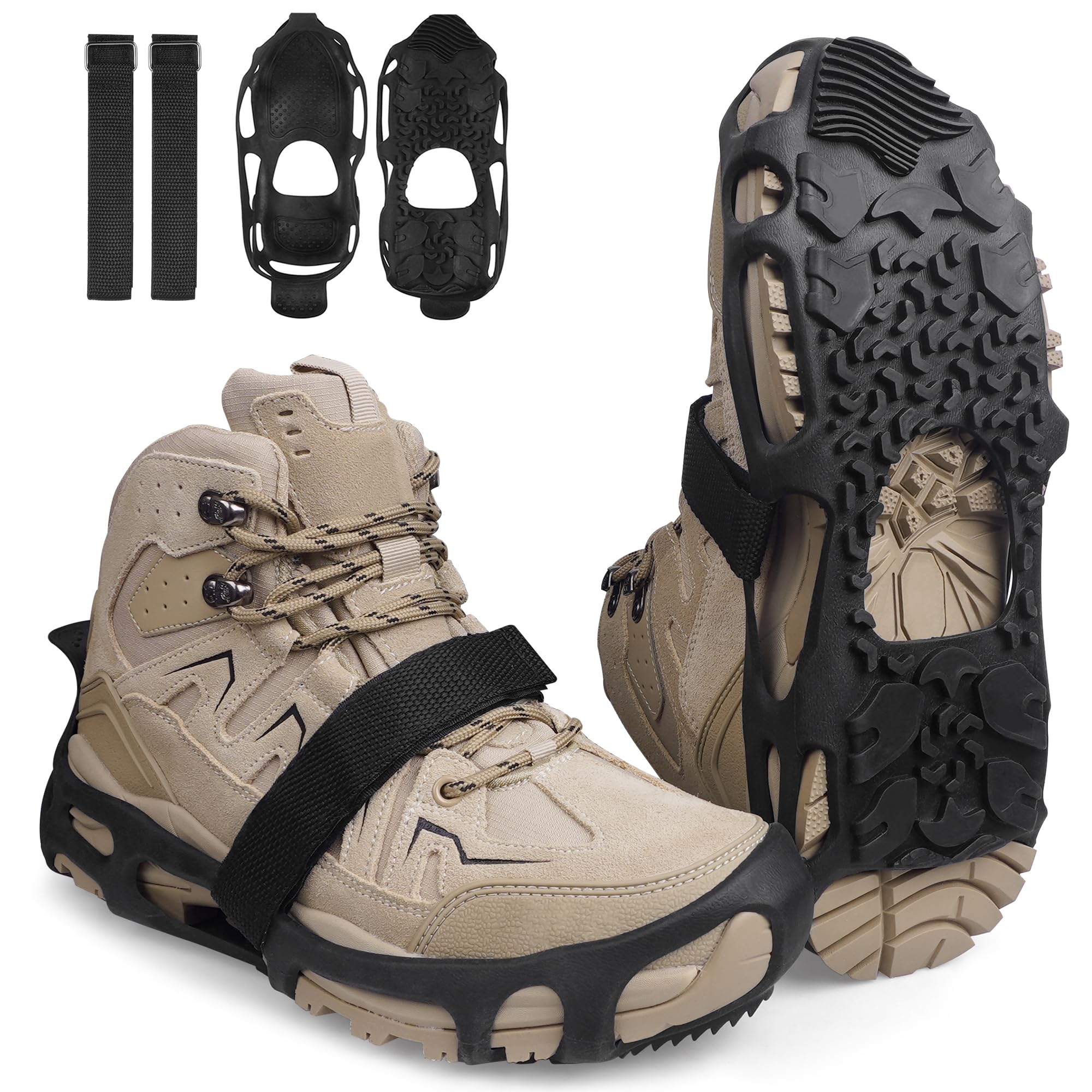 Crampons à glace sans crampons antidérapants pour la neige et l'hiver - Pour surfaces lisses et humides - Utilisation intérieure et extérieure - Chaussures à glace en caoutchouc