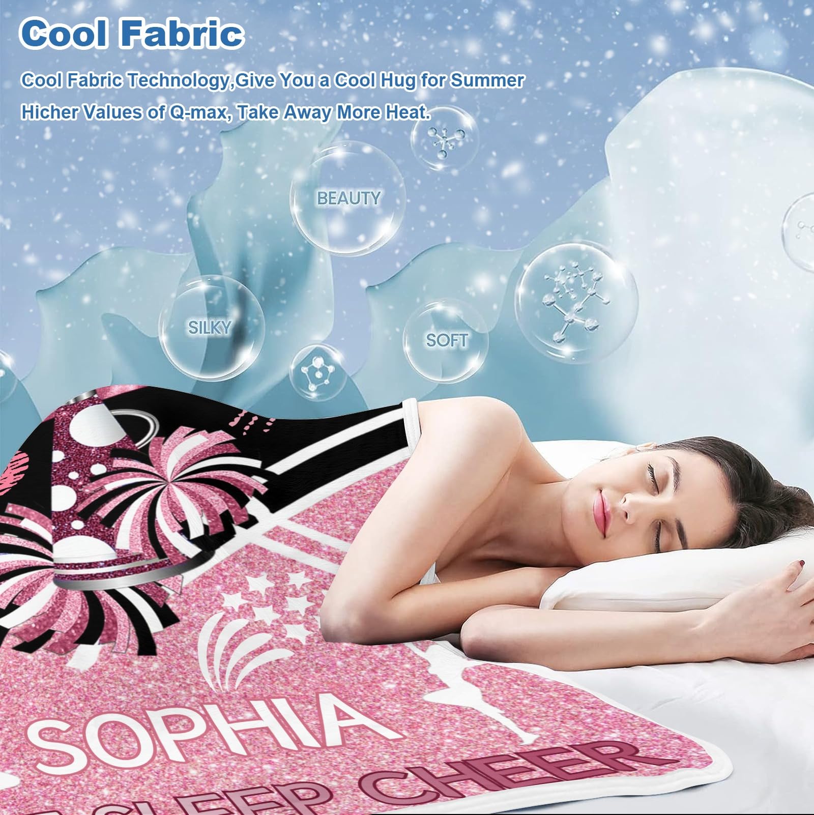 GoTussWO Custom Cheerleader Peach Weighted Blanket Cooling Laye, Keep Cooling All Night,30x40Inch