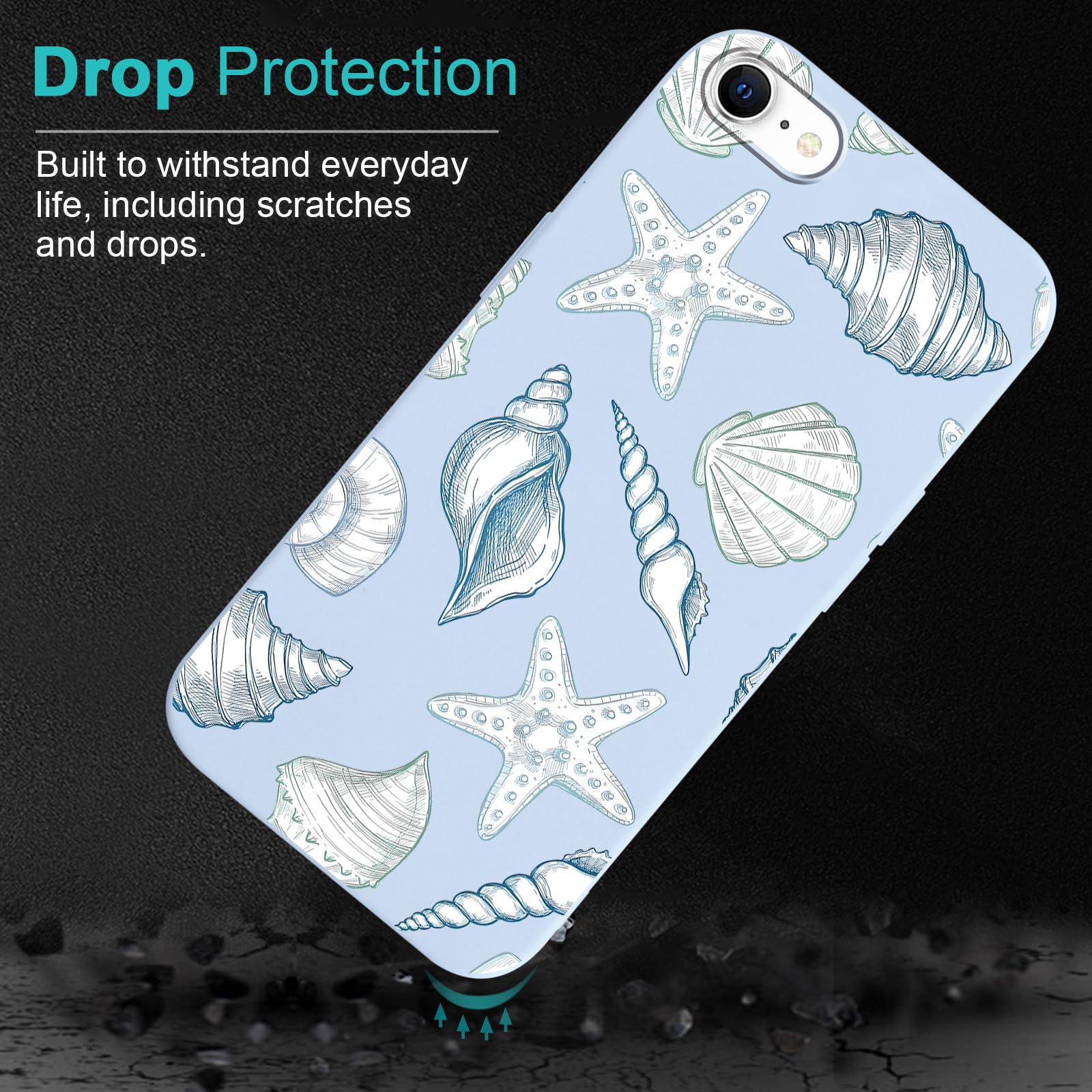 Amazon.com: lioscre 2 Packs Ocean Shells Starfish Pattern Phone