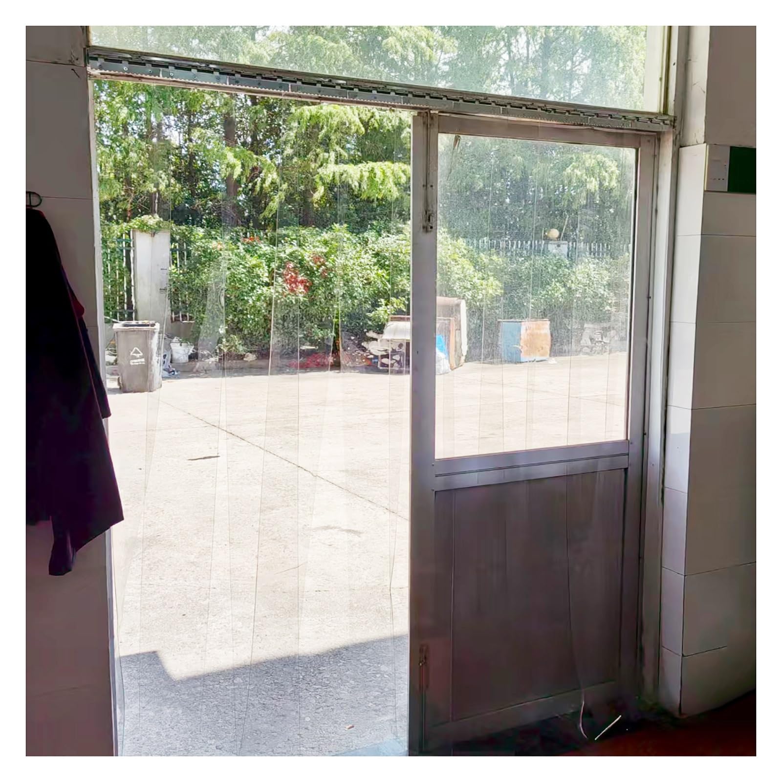 Rideau À Lanières en Plastique Transparent Isolant Rideau Porte Lanieres Rideaux À Lamelles Convient aux Chambres Froides D'entrepôt,Rideau à Lanière PVC(150x260cm/59.05x102.3in)
