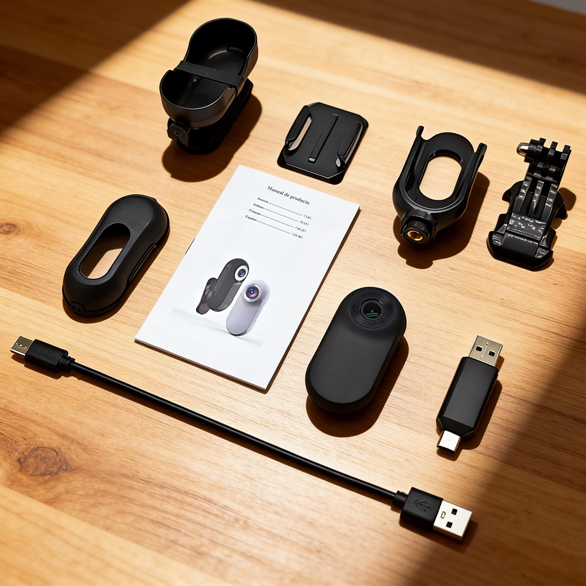 Mini Camara Deportiva, Action CAM con Clip Magnético, 32GB Camara Moto, 1" Pantalla Camara Accion, Cámara para Moto y Mascotas(Negro)