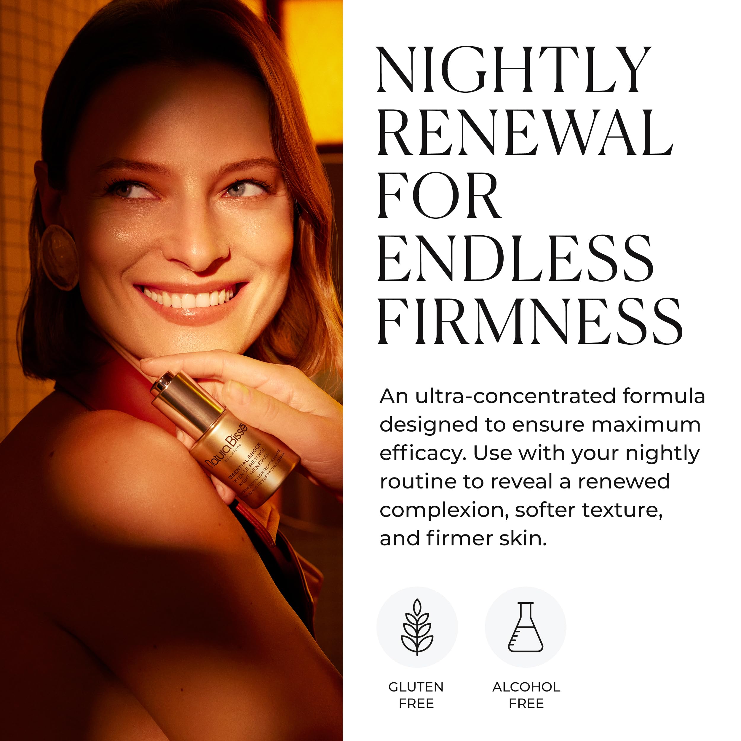 Natura Bissé Essential Shock Intense Retinol Night Renewal Serum, Firming & Resurfacing Serum, Hydrates, Firms & Rejuvenates, For All Skin Types, 1 Oz