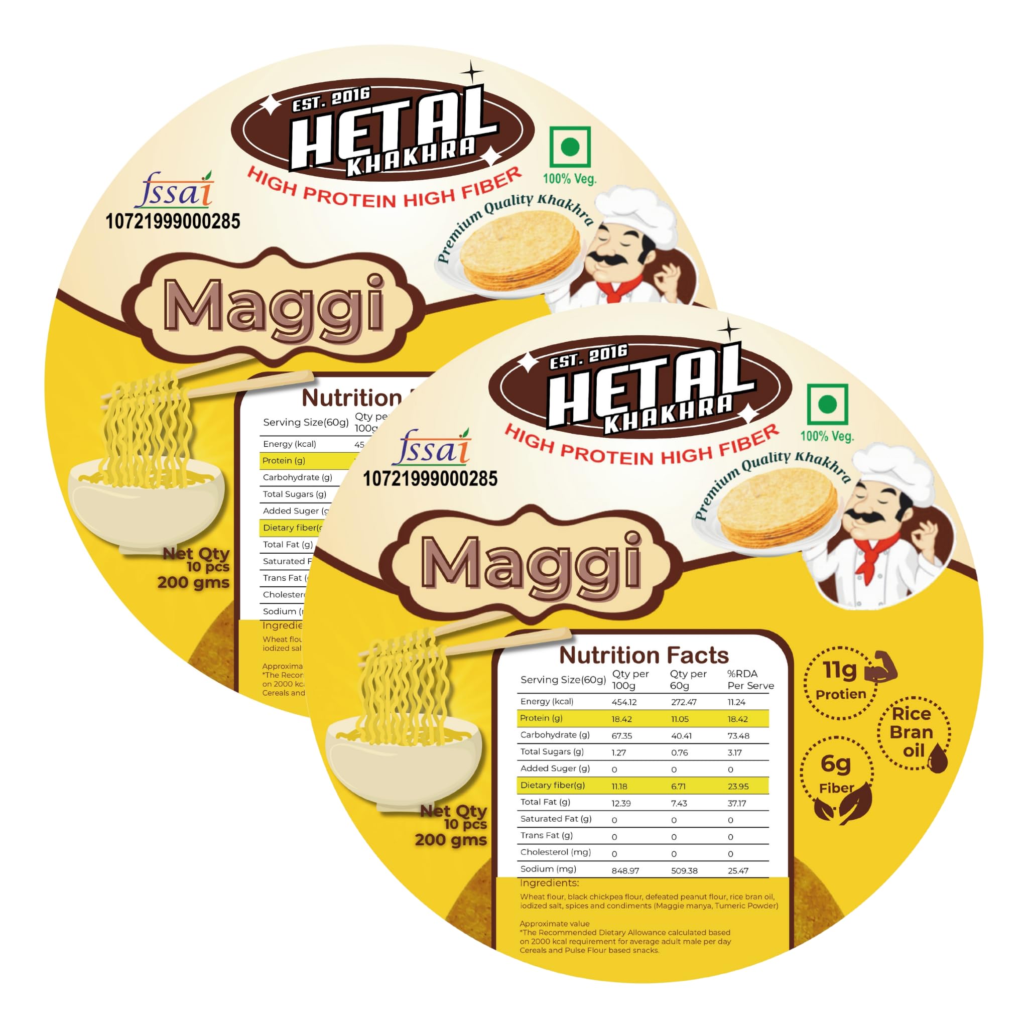 Maggie Khakhra | Classic | Crispy | Ready To Eat | High Protein High Fiber| No Palm Oil | 200g Vacuum Pack Of 2-image-22