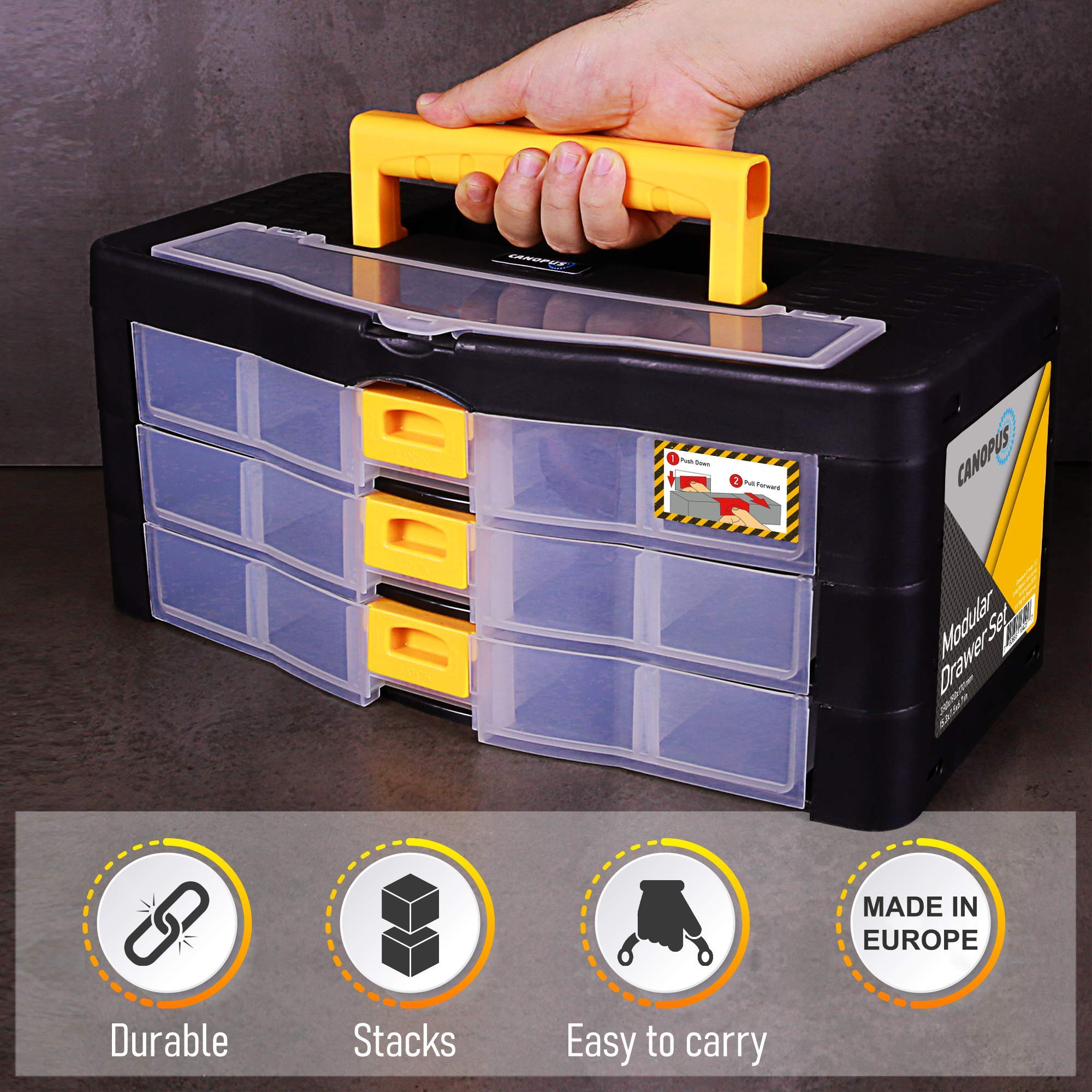 Buy CANOPUS Screw Box Organiser With Drawer, Heavy Duty Plastic Tool