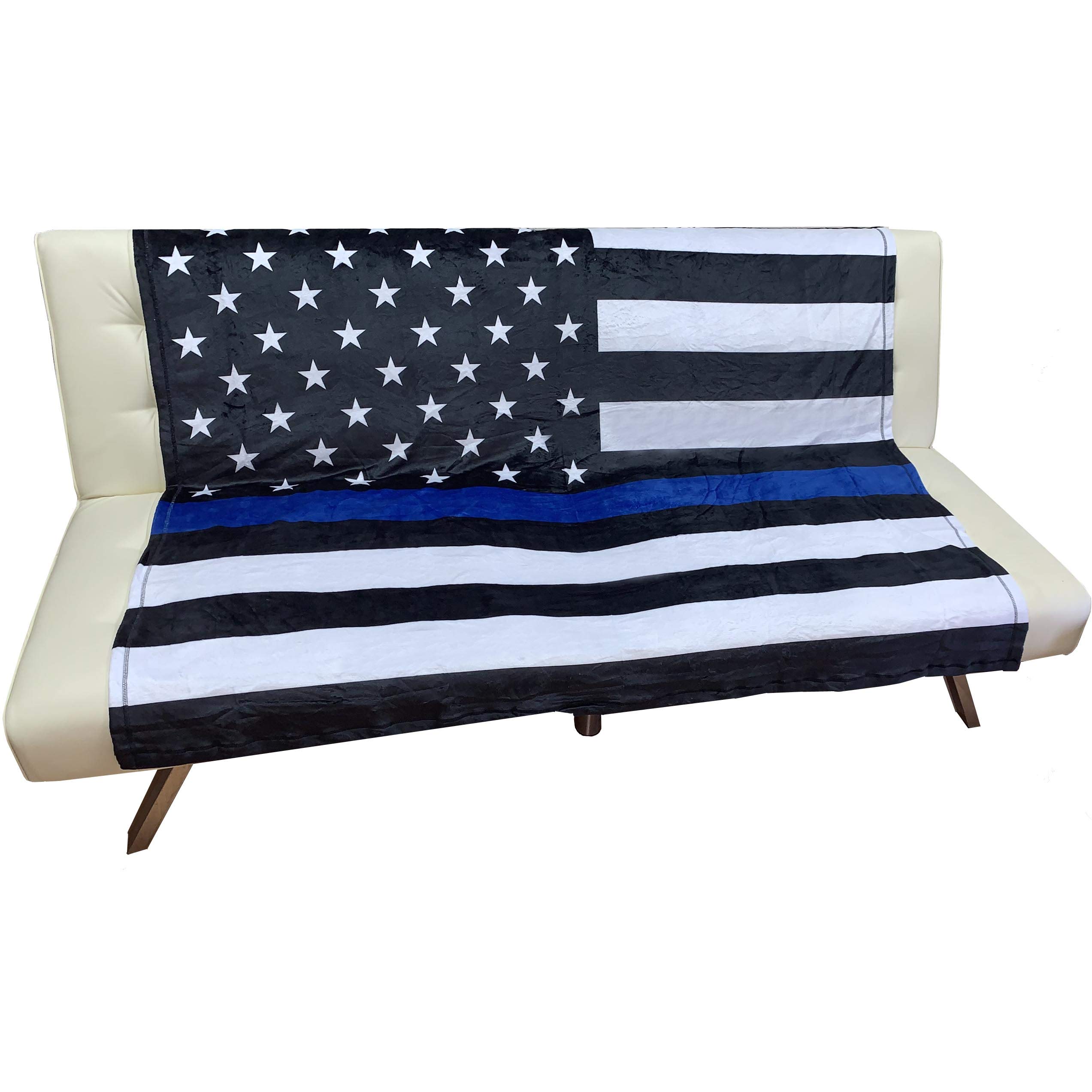 Thin Blue Line Police Blanket Fleece Throw Blankets Madagascar