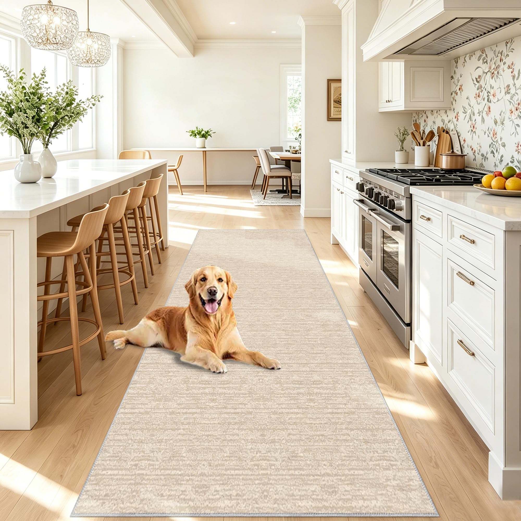 Tapis de Couloir Tapis de Cuisine Devant Evier Tapis de Passage AntidéRapant Lavable en Machine 100 x 200 cm Tapis d'entrée Interieur Facile à Nettoyer pour Couloir Chambres Manger Buanderie