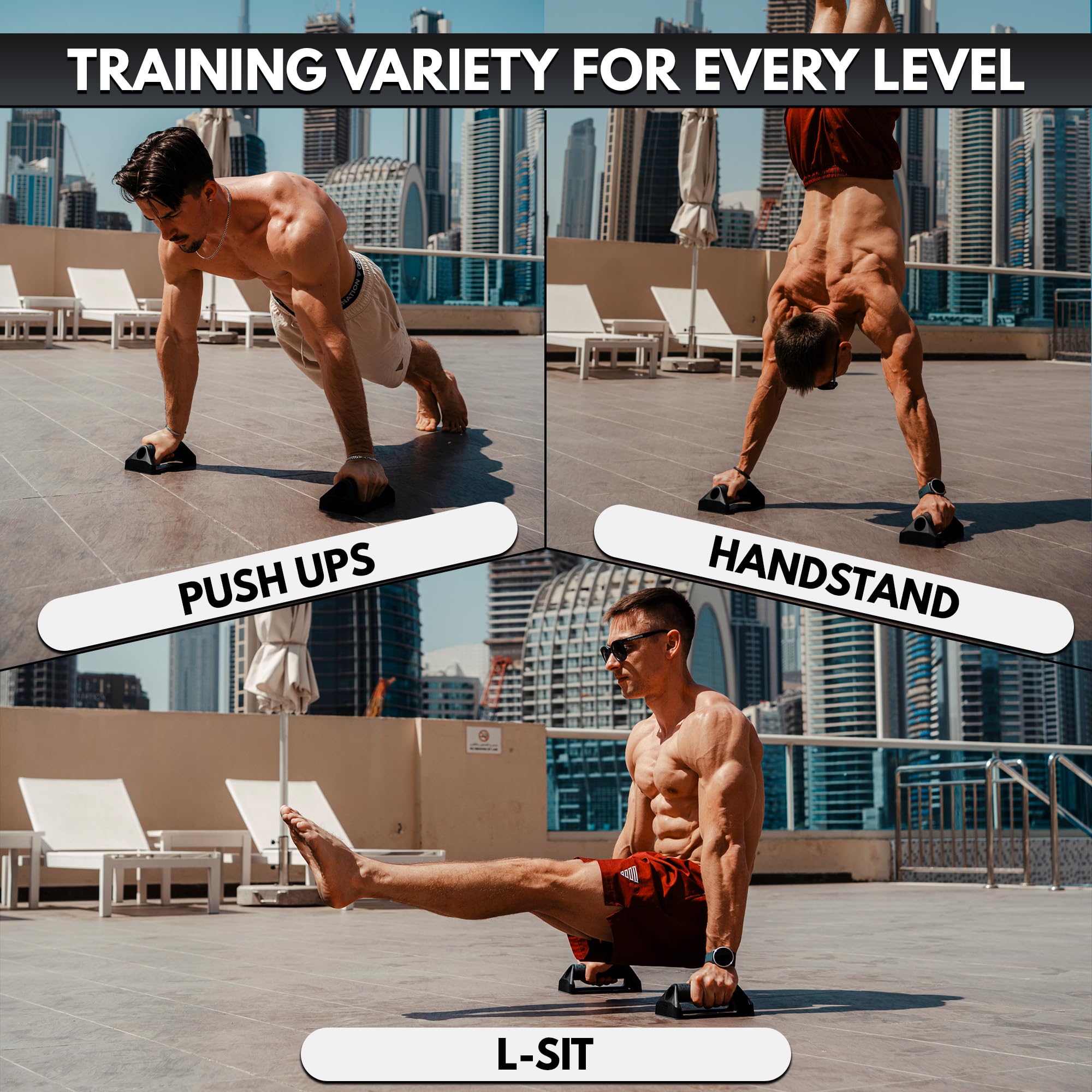 GORNATION Uchwyty push-up z antypoślizgową podstawą do ćwiczeń w domu i na zewnątrz, lekkie, trwałe stojaki push up z ergonomicznym uchwytem do treningu siłowego
