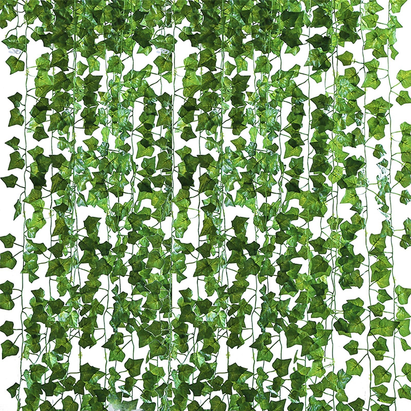 Feuillage artificiel chute de Lierre en piquet - 504 feuilles artificielles - H.60cm vert I4