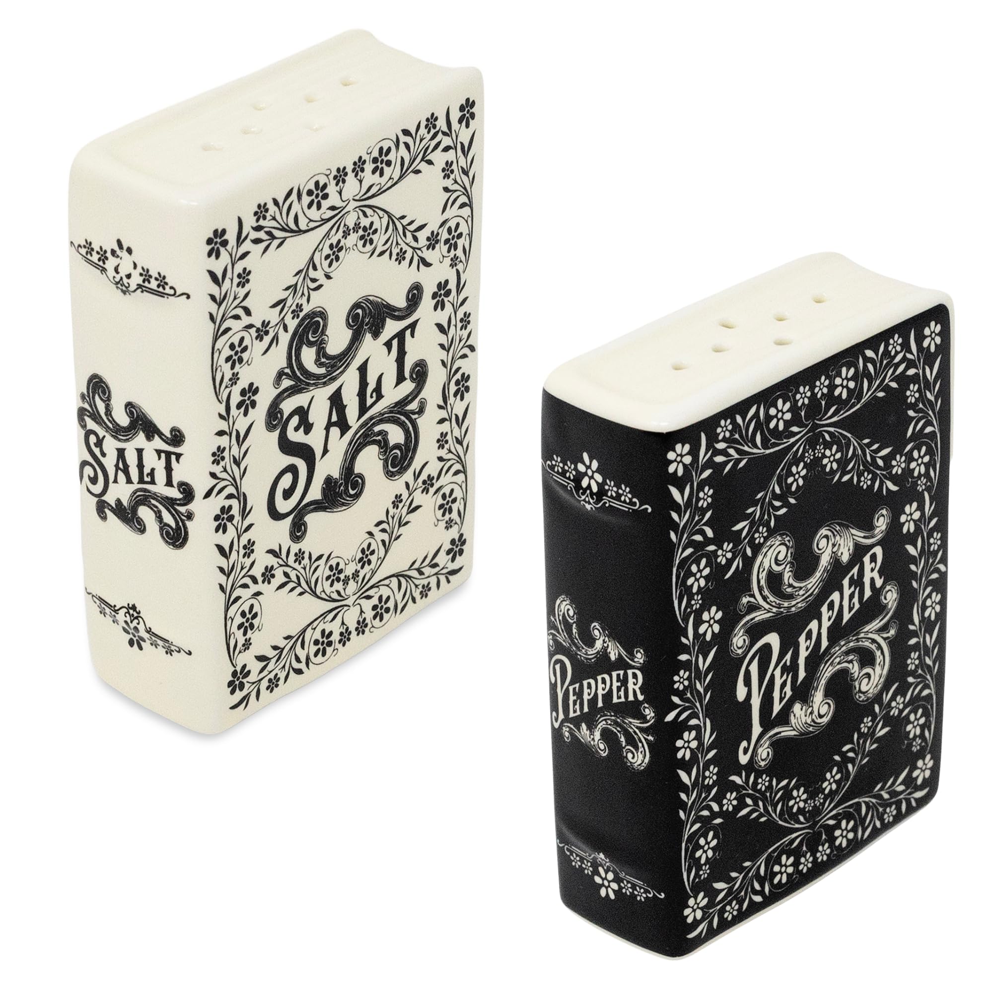 Steel Mill & Co. - Set saliera e pepiera in ceramica a forma di libro