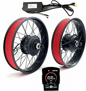 20x4.0 Electric Motor Wheel Set For Electric Bike 48V1000W Dual Engine Double Drive With Display Sinewave Controller for Electric Scooter Wheel