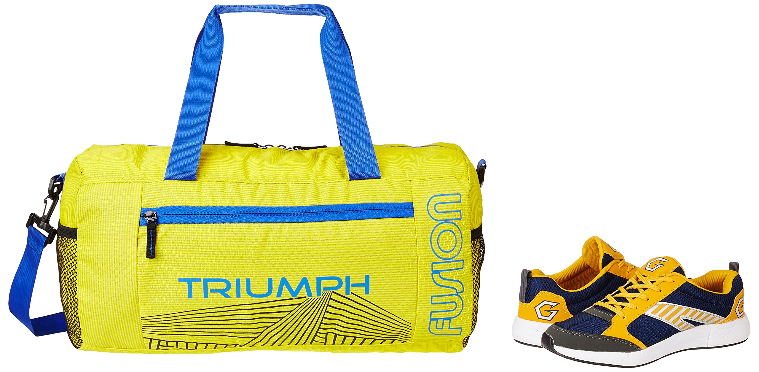 Nx-2 Yellow/Blue Size-8 with Triumph Gym Bag Fusion Pro-88 Yellow/Royal-image-28