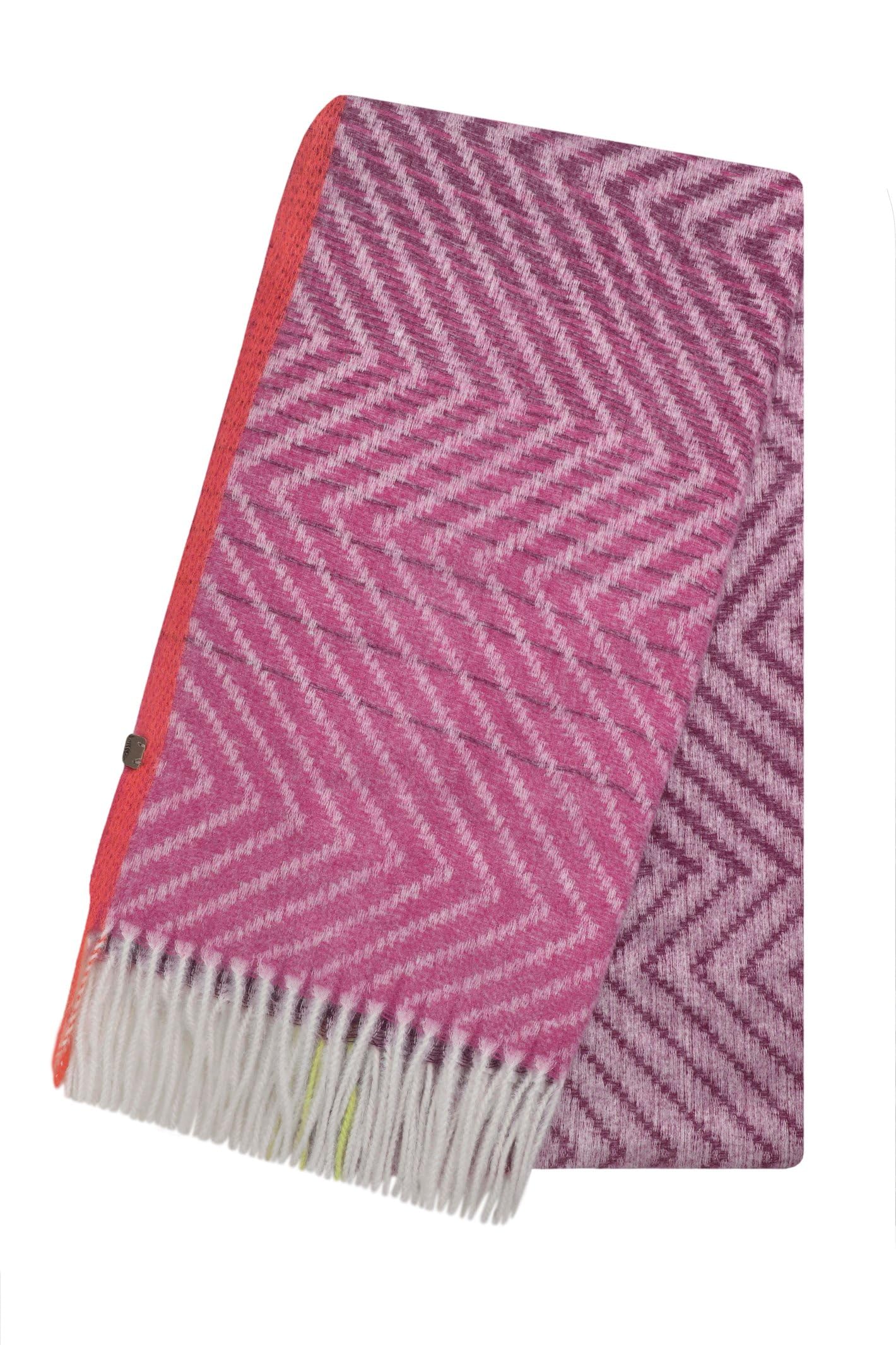 Weird Fish Jadida Brushed Zig-Zag Scarf Beet Size ONE