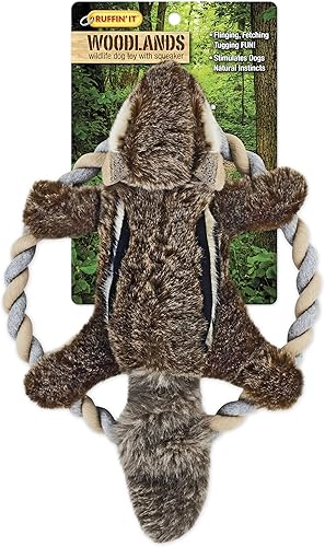 Miniatura 10 de RUFFIN' IT Rhode Island Textile Woodlands - Juguete de peluche para perro, ardilla grande, Mutli