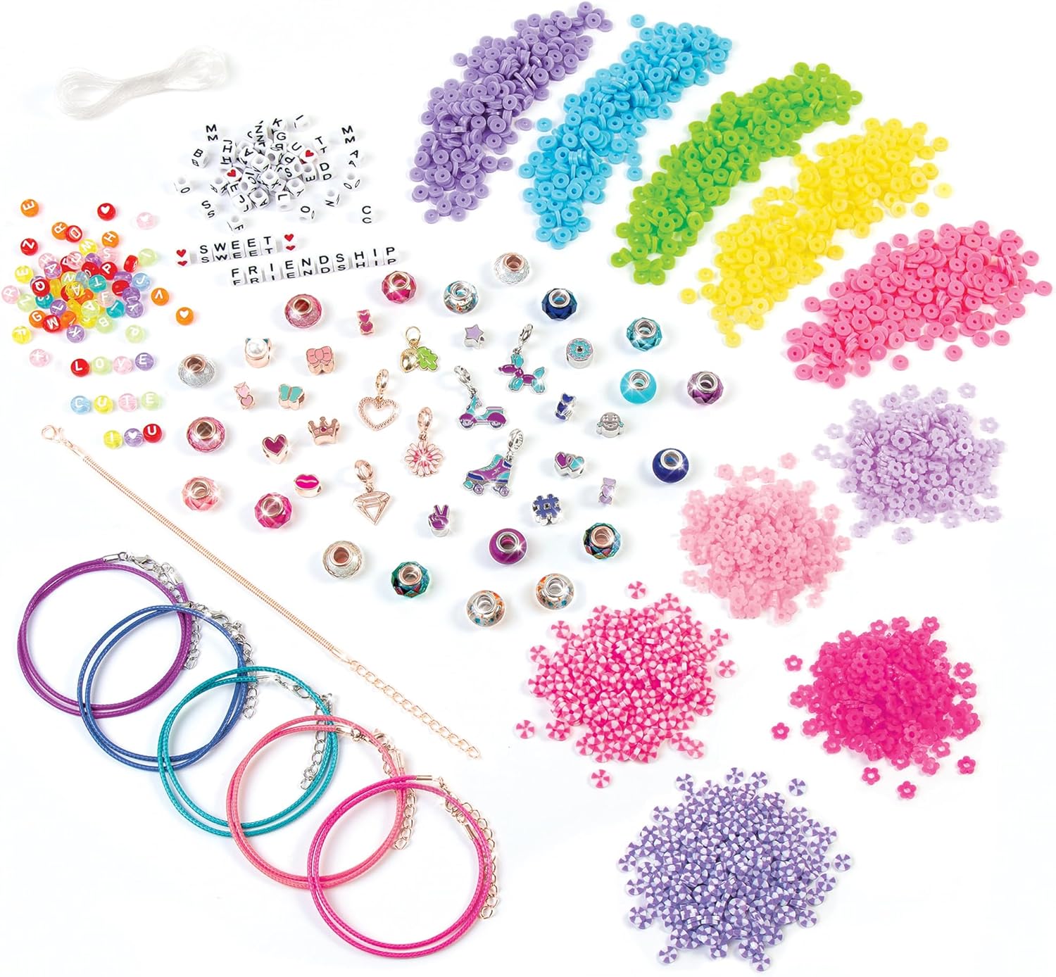 Make It Real: Best Day Ever! Deluxe Jewelry Studio - 2183pcs - DIY Craft Kit, Design & Make Over 30 Breacelets, Beads & Charms, Girls & Kids Ages 8+