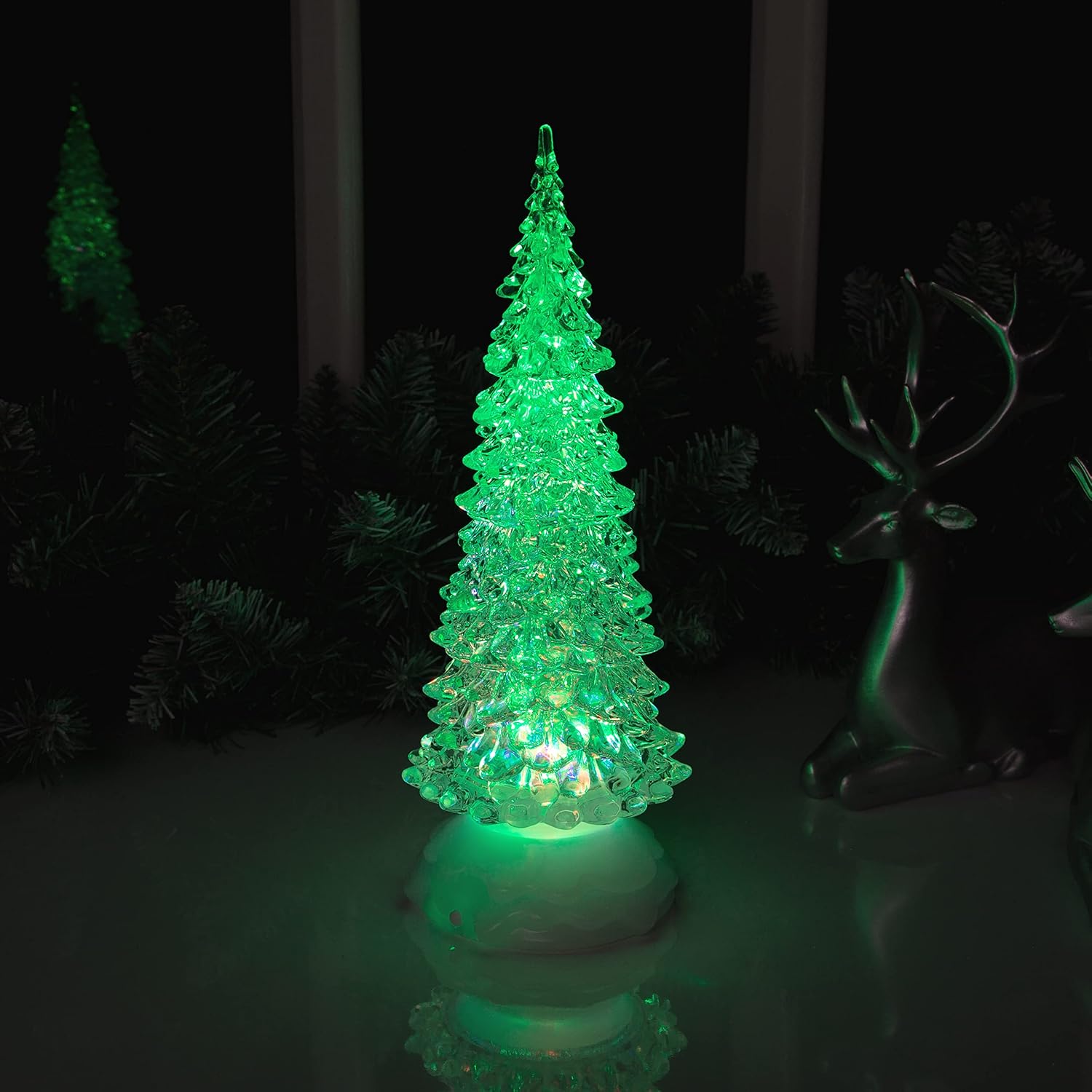The Benross Christmas Workshop Christmas Colour Changing Water Tree Ornament Blue/Green Medium (27cm)