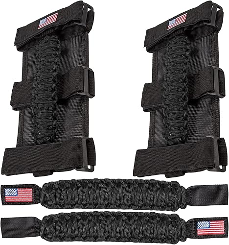 Asas de agarre de barra antivuelco+mango de agarre para reposacabezas para Jeep Wrangler YJ TJ JK JKU JL JLU Sport Sahara Freedom Rubicon Unlimited