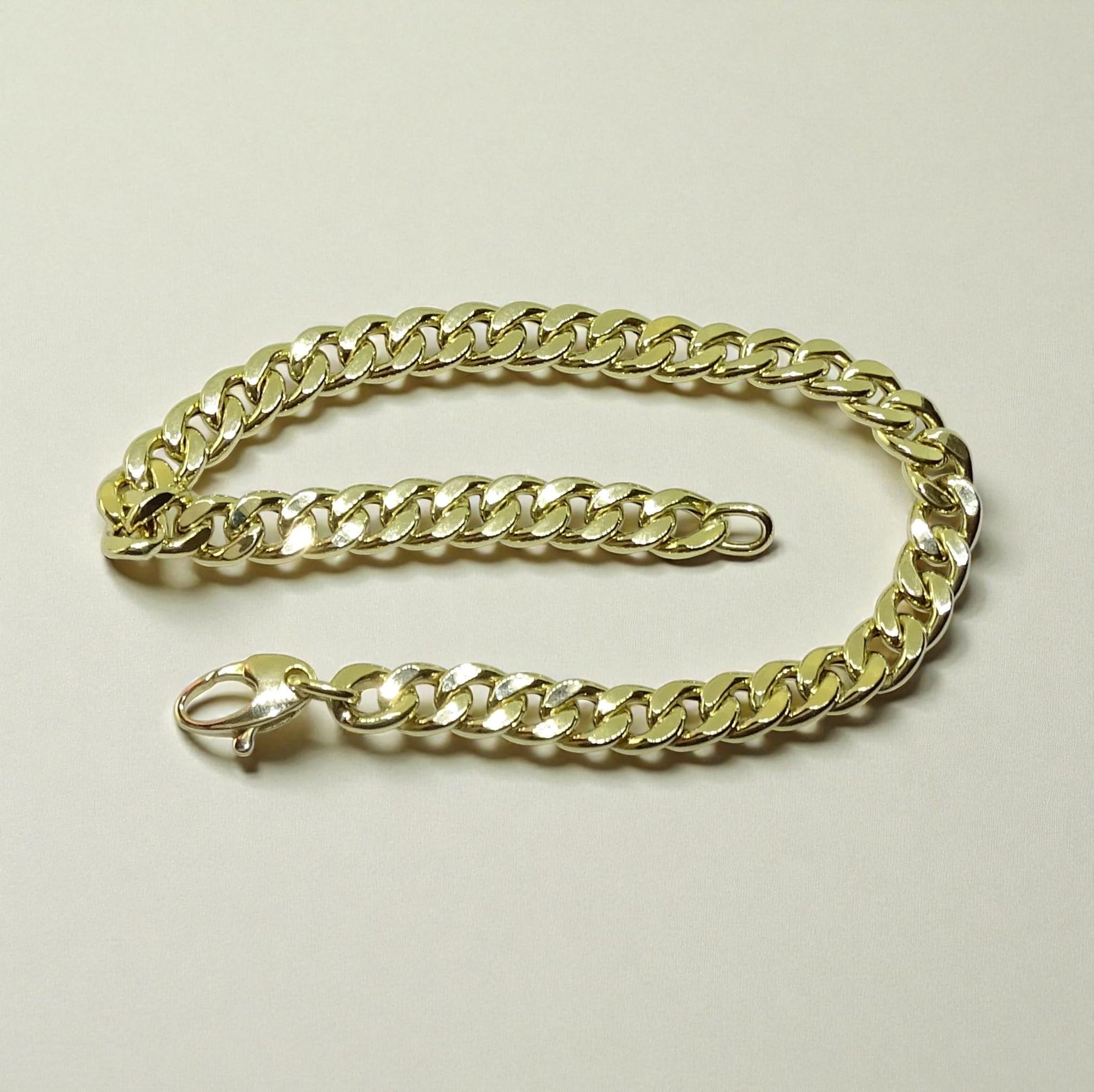 Złoto 18k klasyczna bransoletka łańcuszkowa w stylu kubańskim dla mężczyzn | bransoletka designerska 21.50cm | delikatna biżuteria | 6.00g delikatne złoto | męski dodatek modowy | męski dodatek modowy | prezent na imprezę rocznica ślubu dzień ojca dzień m