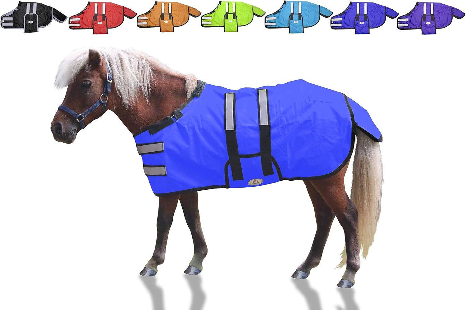 Derby Originals Mini Horse & Foal Winter Turnout Blanket – Reflective, No-Hardware Design, 600D Waterproof Outer, 150g Insulation, 170T Lining, Adjustable Fit, 1-Year Warranty