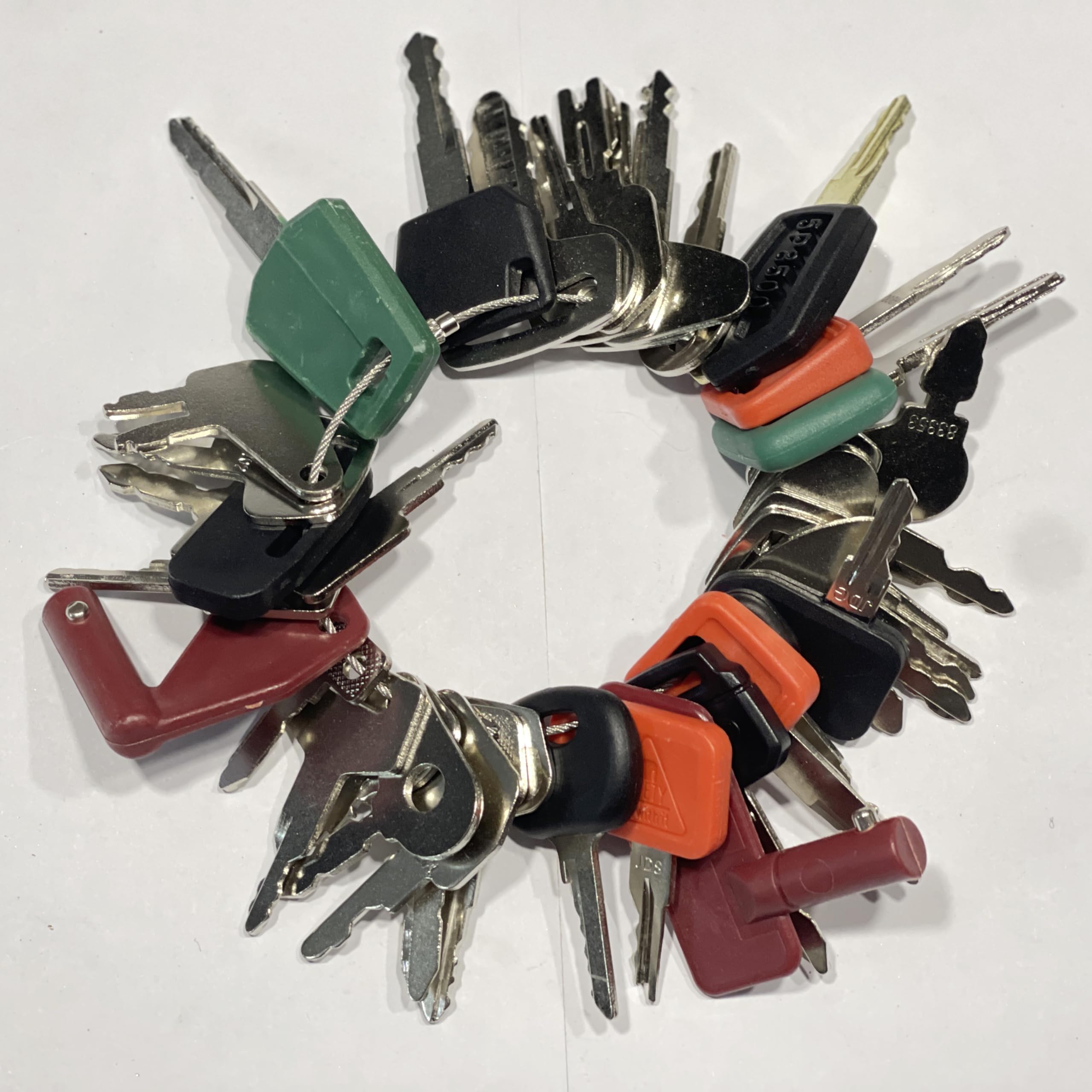 39PCS Heavy Construction Equipment Ignition Key Set Compatible with Cat Case John Deere Komatsu JCB JD Caterpillar Yanmar Takeuchi Hyster Kubota Daewoo JLG Forklift and More