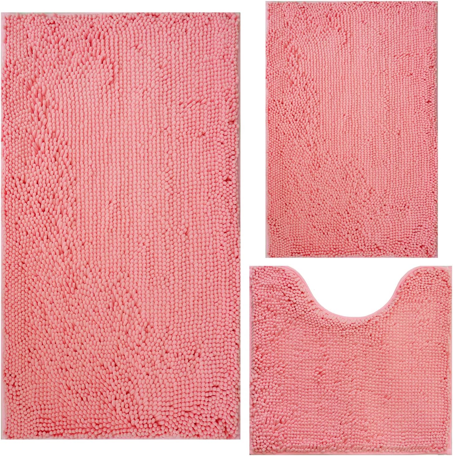 Bathroom Rugs Chenille 3Piece Extra Soft and Absorbent