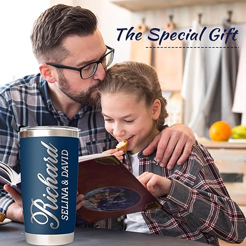 Miniatura 3 de Enterprise - Vaso personalizado con nombre grabado  Vaso de acero inoxidable personalizado de 20 onzas con tapa y pajilla, taza de café de viaje