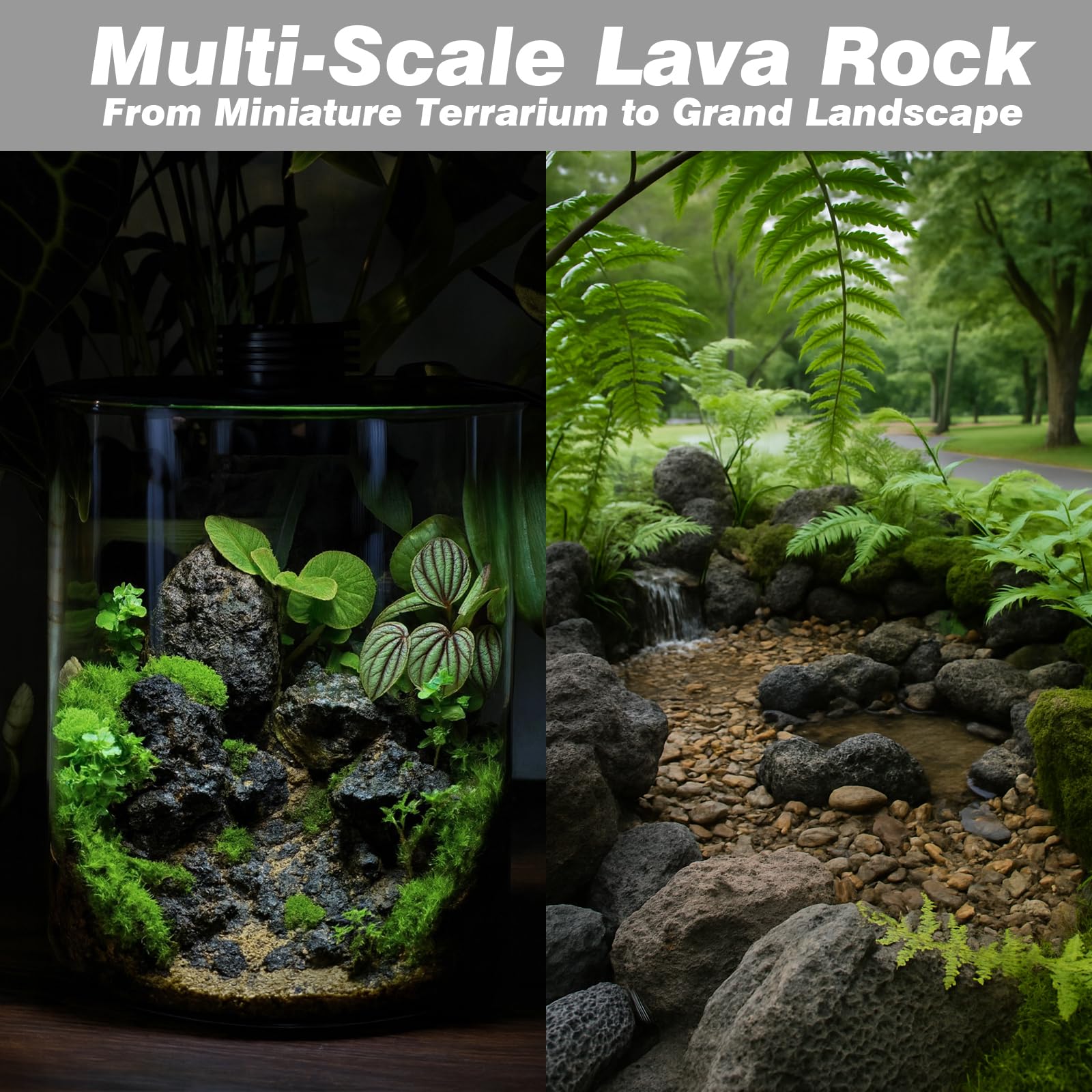 Roches de Lave Noires 4,5kg Pierres volcaniques Naturelles pour Aquarium Bassin à Poissons brasero jardinières de succulentes bonsaï et décoration aquascaping, 6-8 pièces 10-18cm