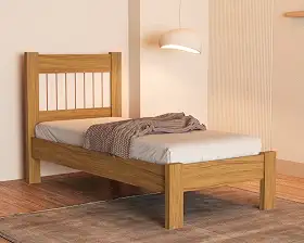 Cama Solteiro Bela Estilo Ripado (Nature/OFF)