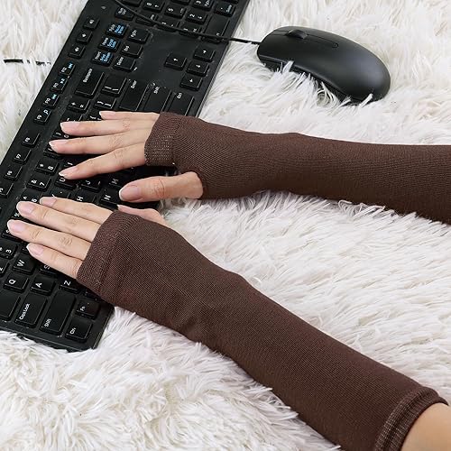 Miniatura 48 de Allegra K Calentadores de brazo sin dedos unisex de moda clásica