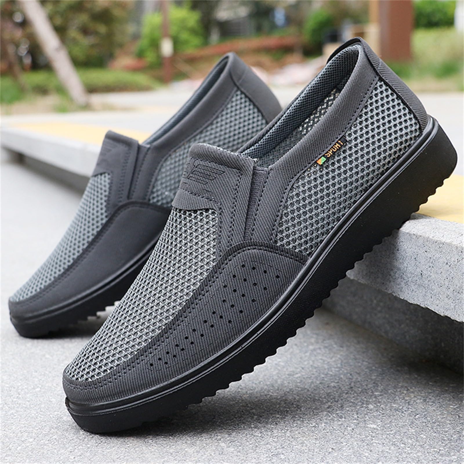Scarpe estive in rete traspiranti, da uomo, ortopediche, extra large, per diabetici, leggere, con suola morbida, antiscivolo, comode e per il tempo libero