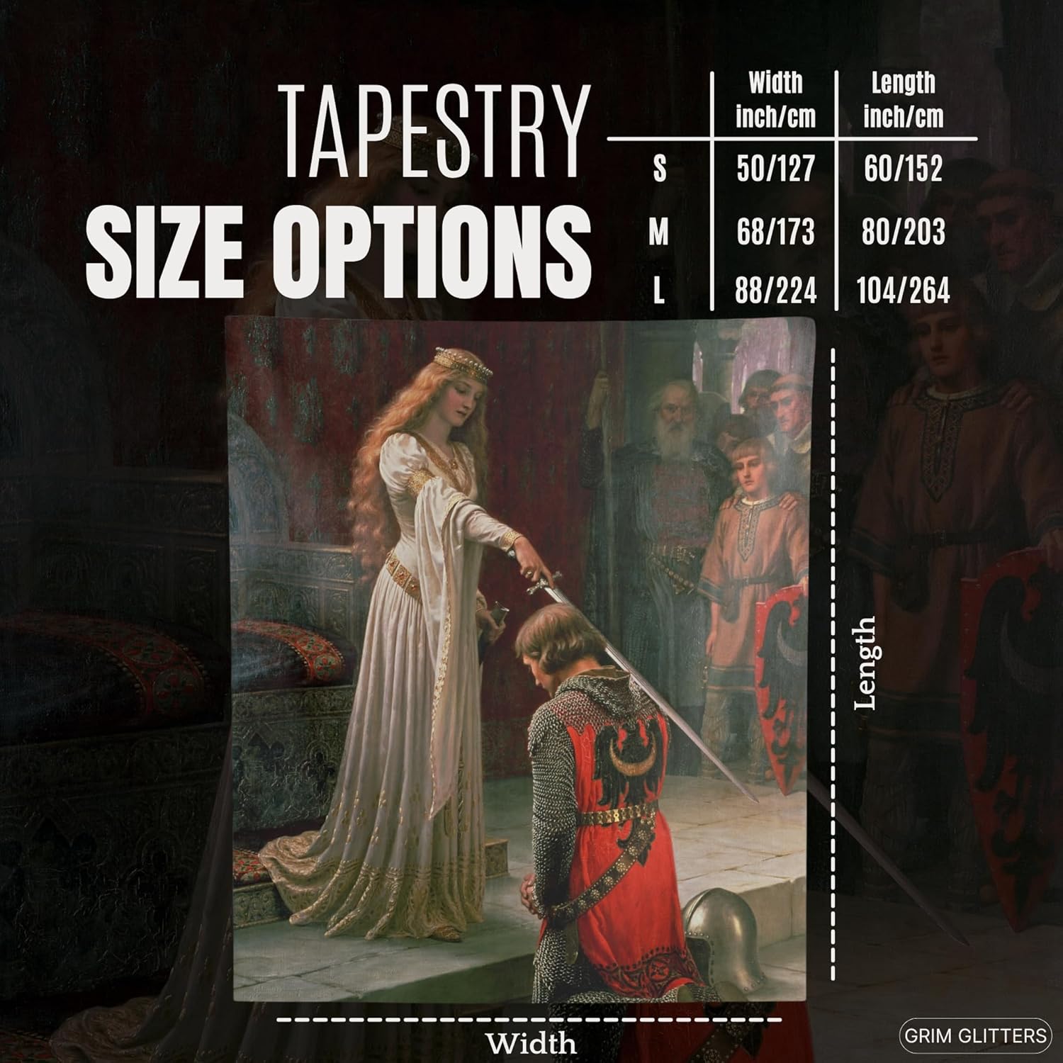 The Accolade Tapestry - Edmund Blair Leighton - Romantic Home Decor - Timeless Wall Art - Decorative Wall Hanging