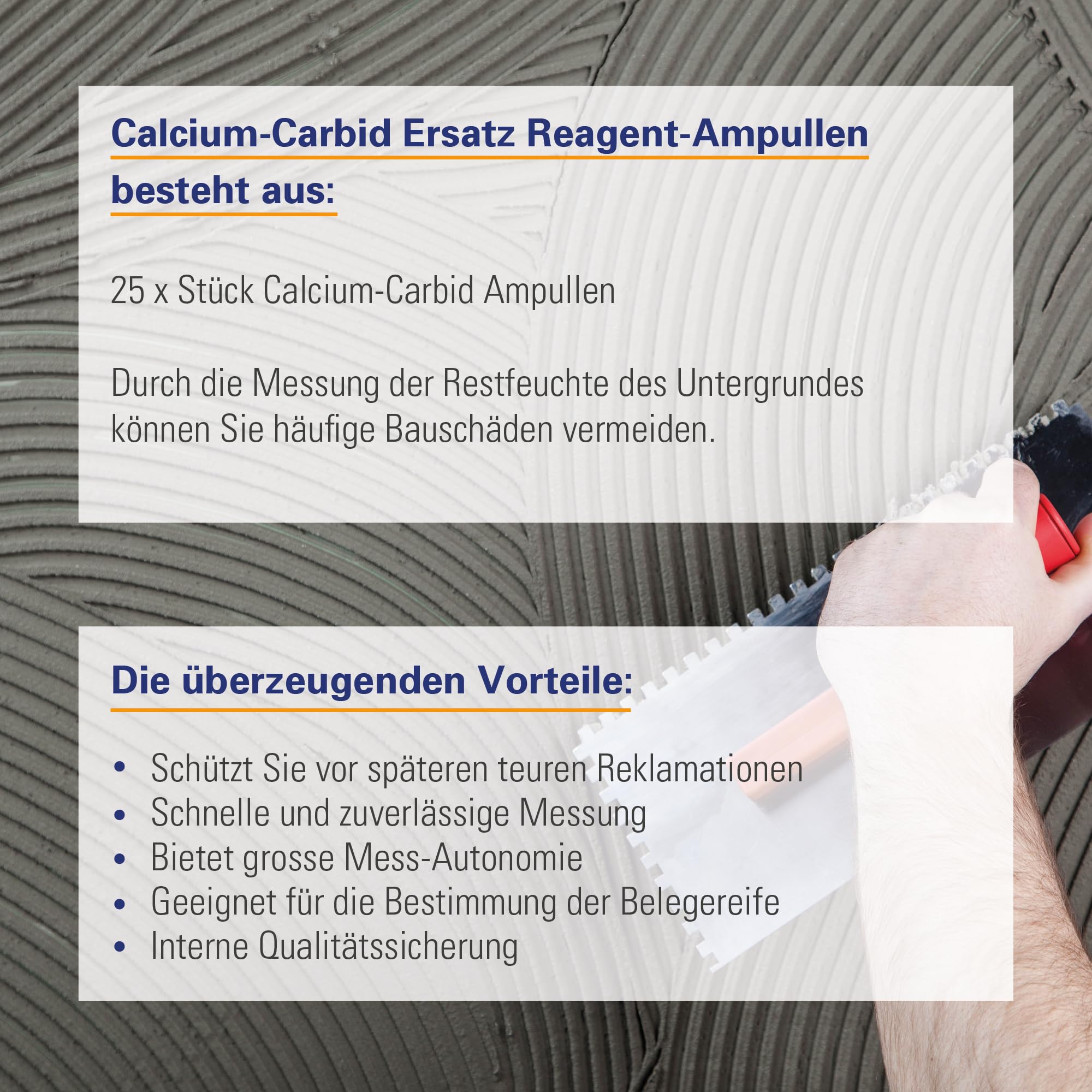 Karl Dahm CM-Ampullen zur CM-Messung, 25 Stück I Zubehör für Feuchtemessung I Calcium-Carbid-Ampullen zur Feuchtigkeitsmessung & zum Restfeuchte sofort anzeigen lassen – 40427