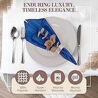 Vista 458 de Ultimate Textile -1 docena - Reversible Shantung Satin - Majestic - Servilletas de tela Majestic de 17 x 17 pulgadas color azul pizarra
