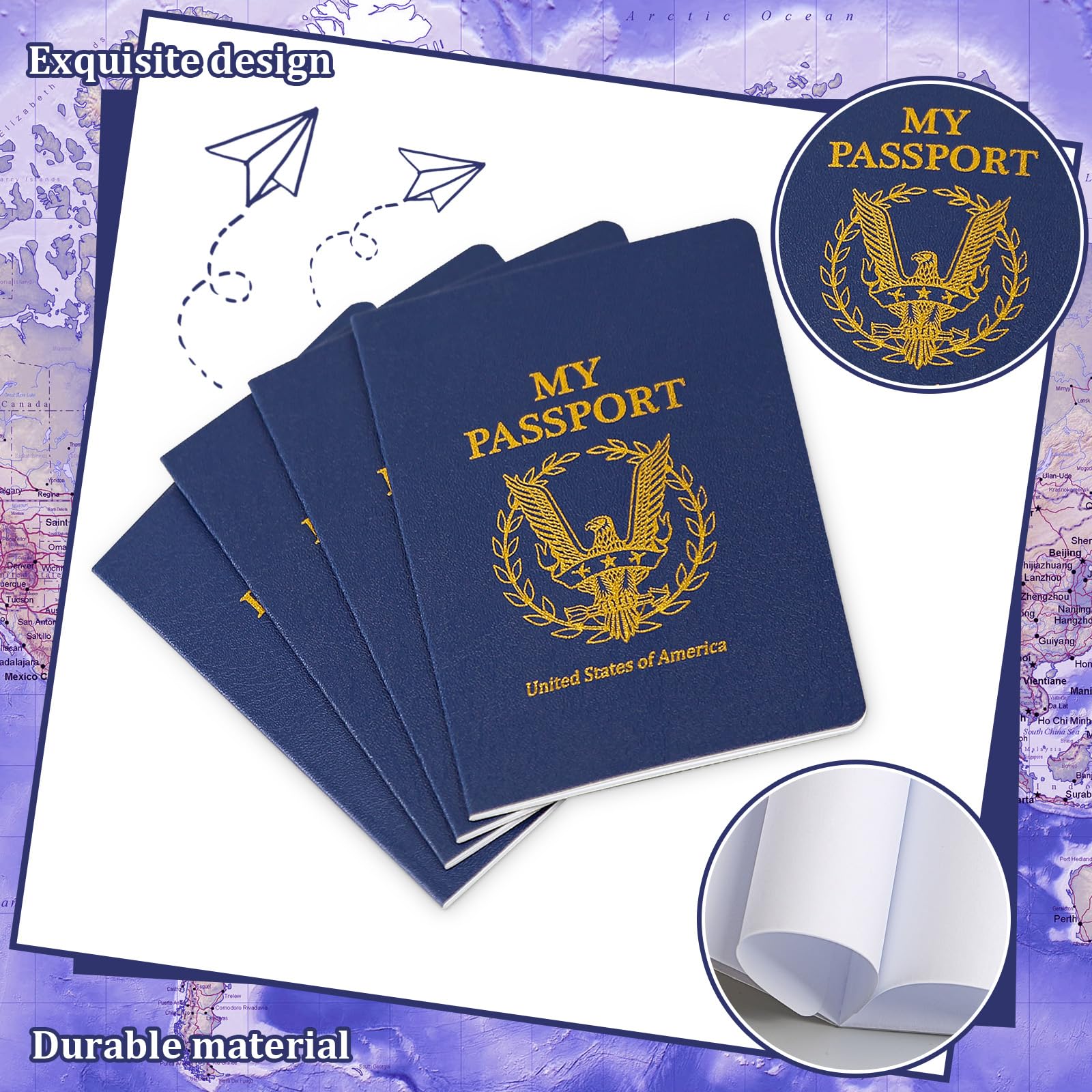 SATINIOR Cuaderno De Pasaporte En Blanco A Granel Para Niños, Juego De Simulación, Pasaporte, Actividad, Pasaporte Falso, Cuaderno De Viaje, Recuerdos De Fiesta, Diario, Suministros Escolares Para El