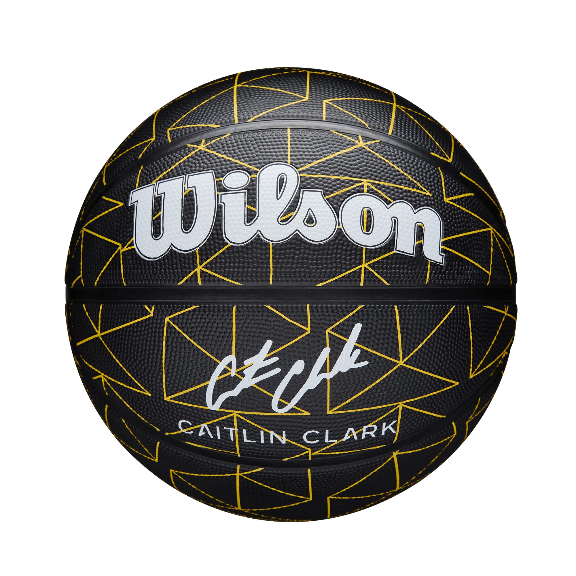 Wilson Caitlin Clark Repetition Basketball - Schwarz/Gelb, Größe 15,2–72,4 cm; Größe 6, 72,4 cm