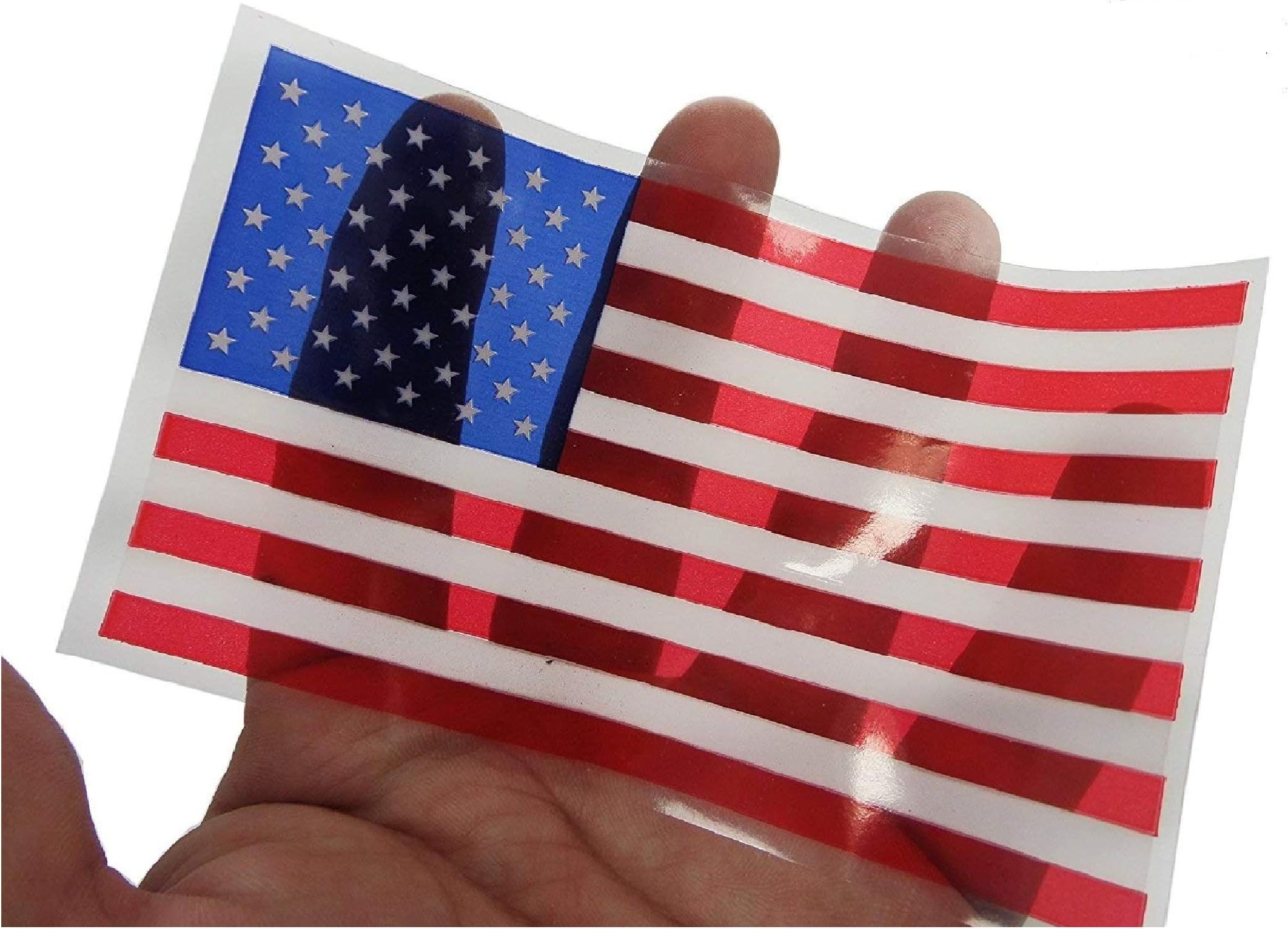 American Flag 3x5 Inch Non-Adhesive Window Decals - Made in U.S.A - (10)