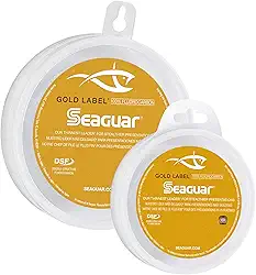 Seaguar Gold Label Fresh & Saltwater Fishing Leader Line for Clear Water, 100% Fluorocarbon, Clear, Multiple Sizes