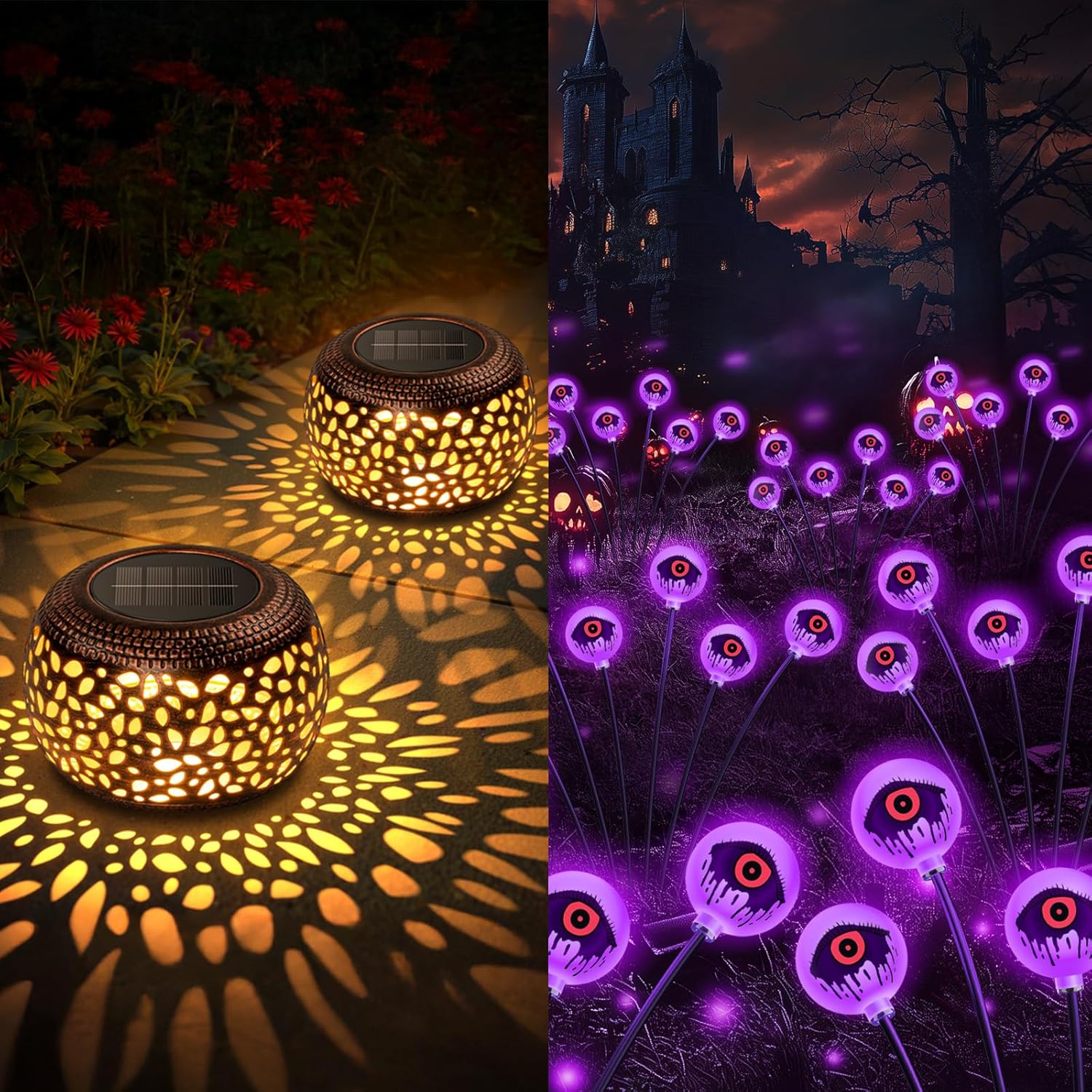 Solar Lanterns and Purple Halloween Decorations Solar Lights Outdoor