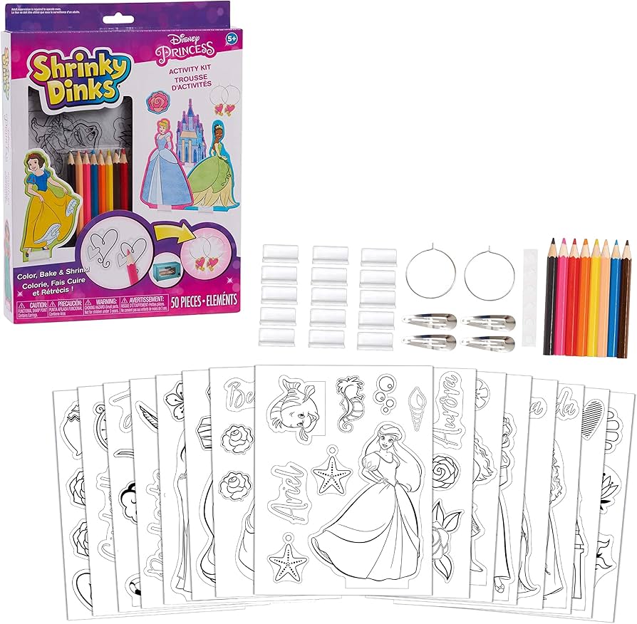 Amazon.com: Shrinky Dinks Disney Princesses Kit, Includes 15 Shrinky Dinks, Arts and Crafts for Kids, Kids Toys for Ages 5 Up by Just Play : Toys & Games Amazon.com: Shrinky Dinks Disney Princesses Kit, Includes 15 Shrinky Dinks, Arts and Crafts for Kids, Kids Toys for Ages 5 Up by Just Play : Toys & Games