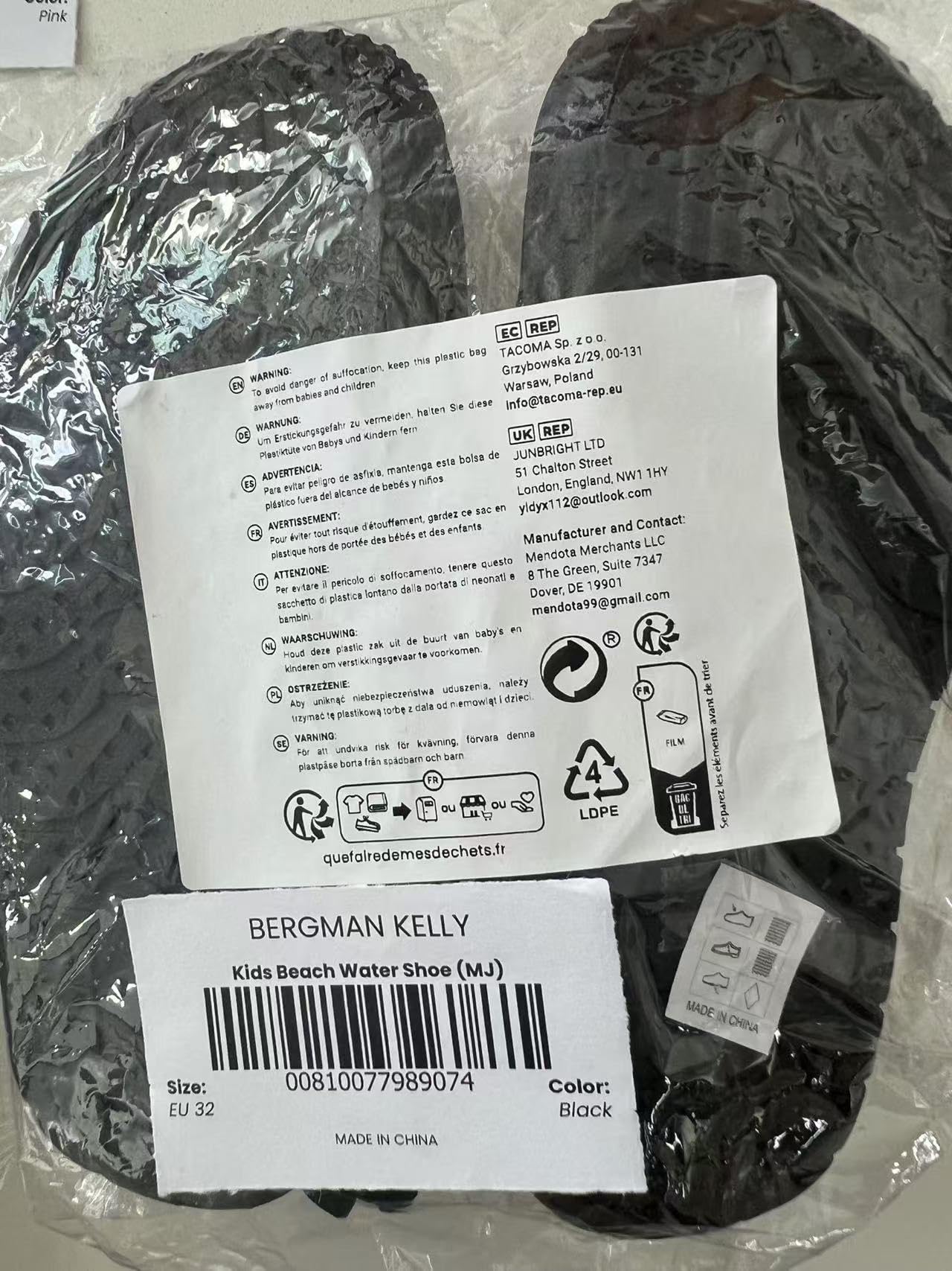 BERGMAN KELLY Zapatos de Agua para niños pequeños, Varios tamaños - Calcetines de Agua para niñas - Adorables Zapatos de Playa para niñas - Colección MJ