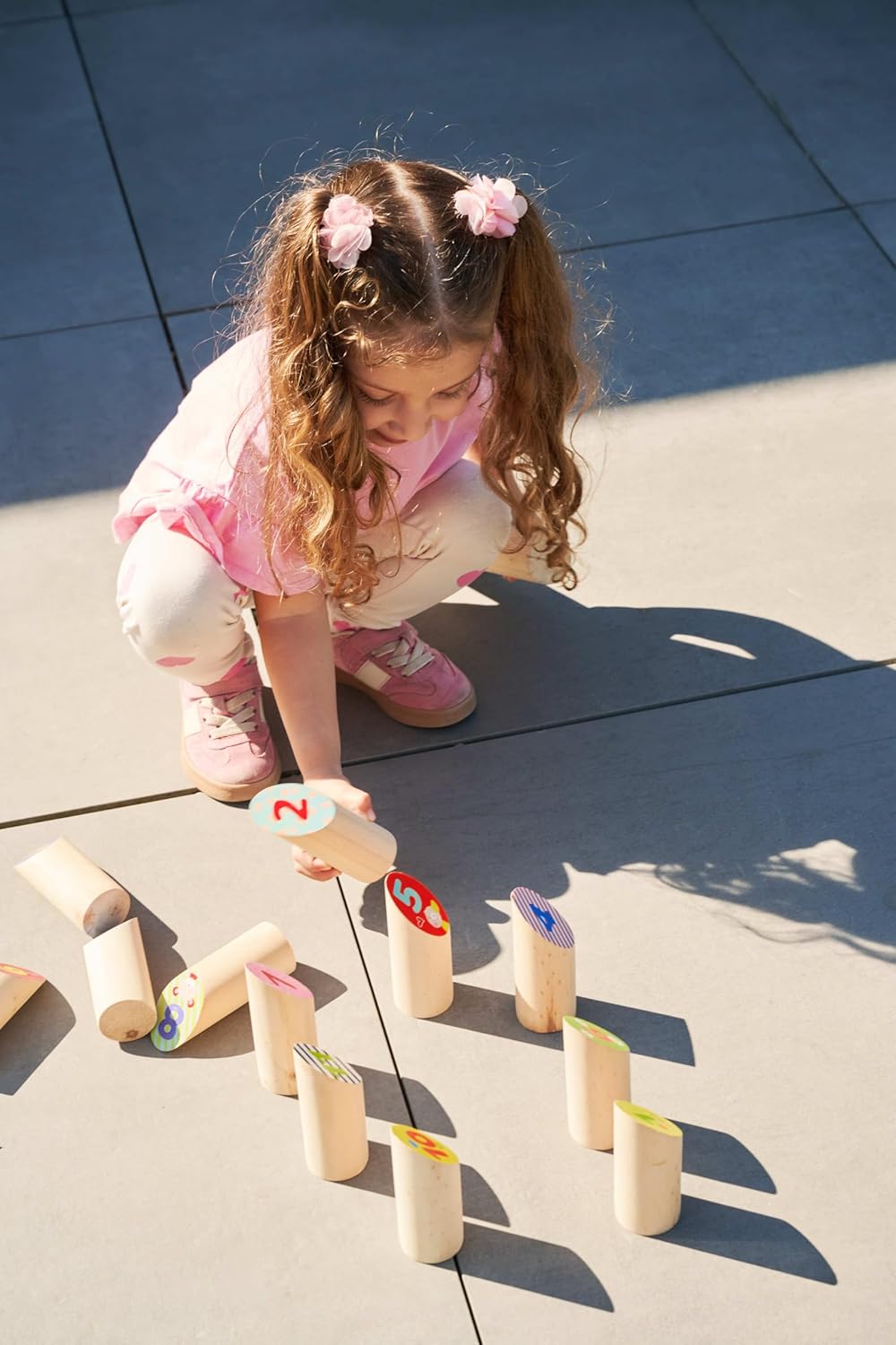 Eichhorn Throwing Game Sticks - 13 Colourful Wooden Building Blocks Made of Pine Wood - for Children from 3 Years - Indoor & Outdoor Wooden Throwing Game