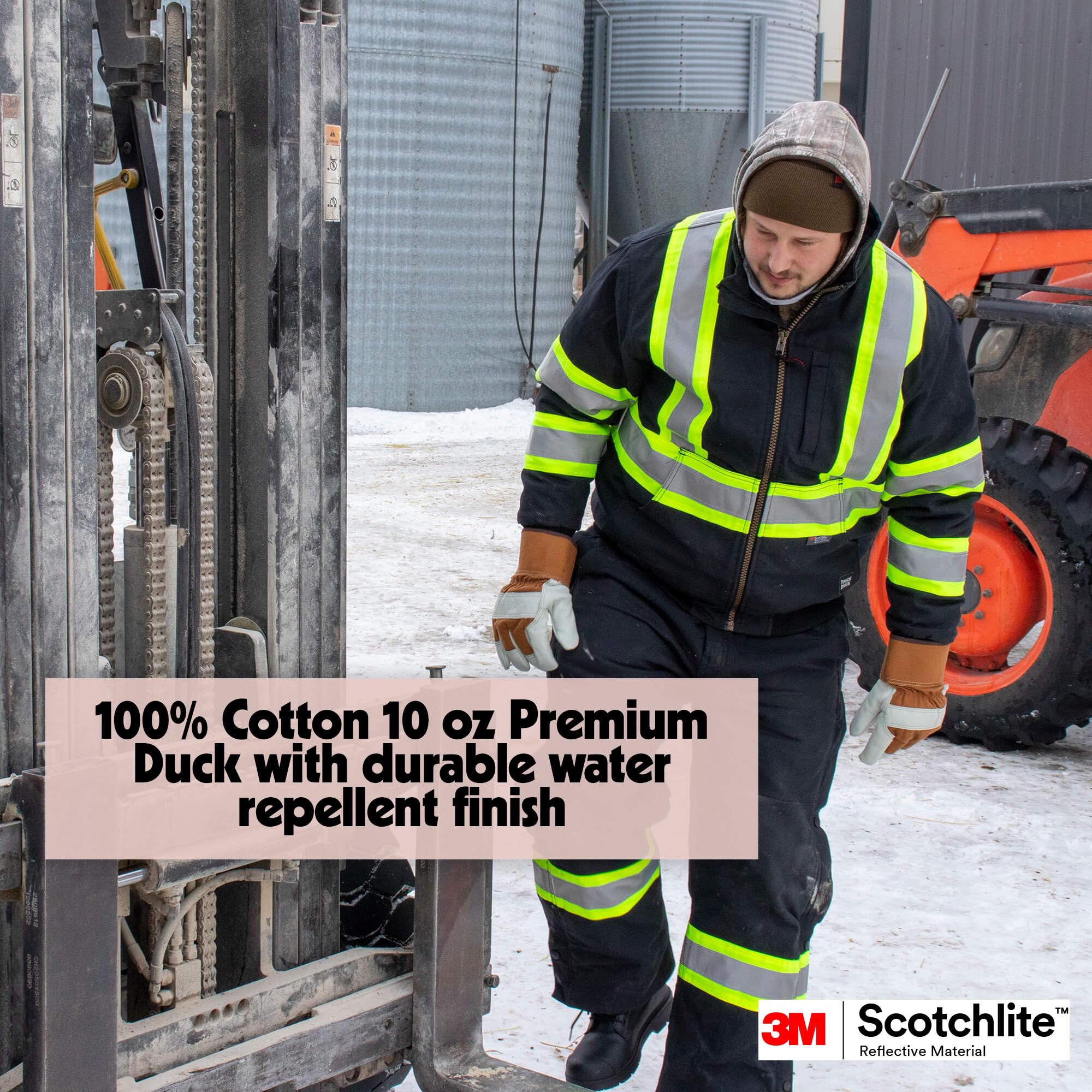 MOLLIFII Flame Resistant Jacket w/Leather Sleeves, Green/Gray, S, Mfr: 1230-S-A