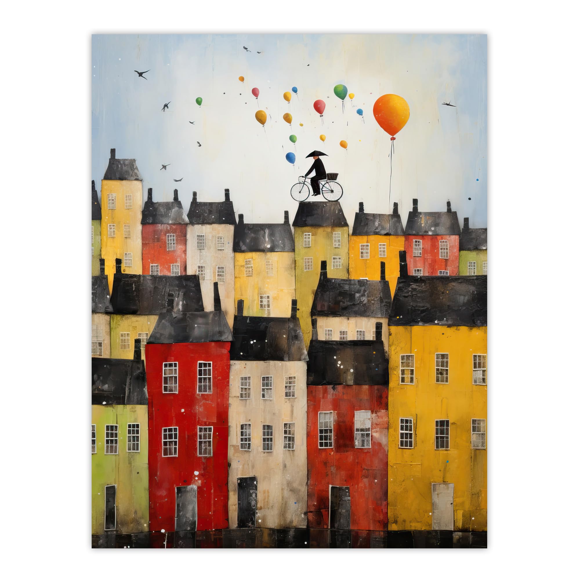 Artery8 - Wall Art Print - Cycling The Rooftops - W18" x H24"