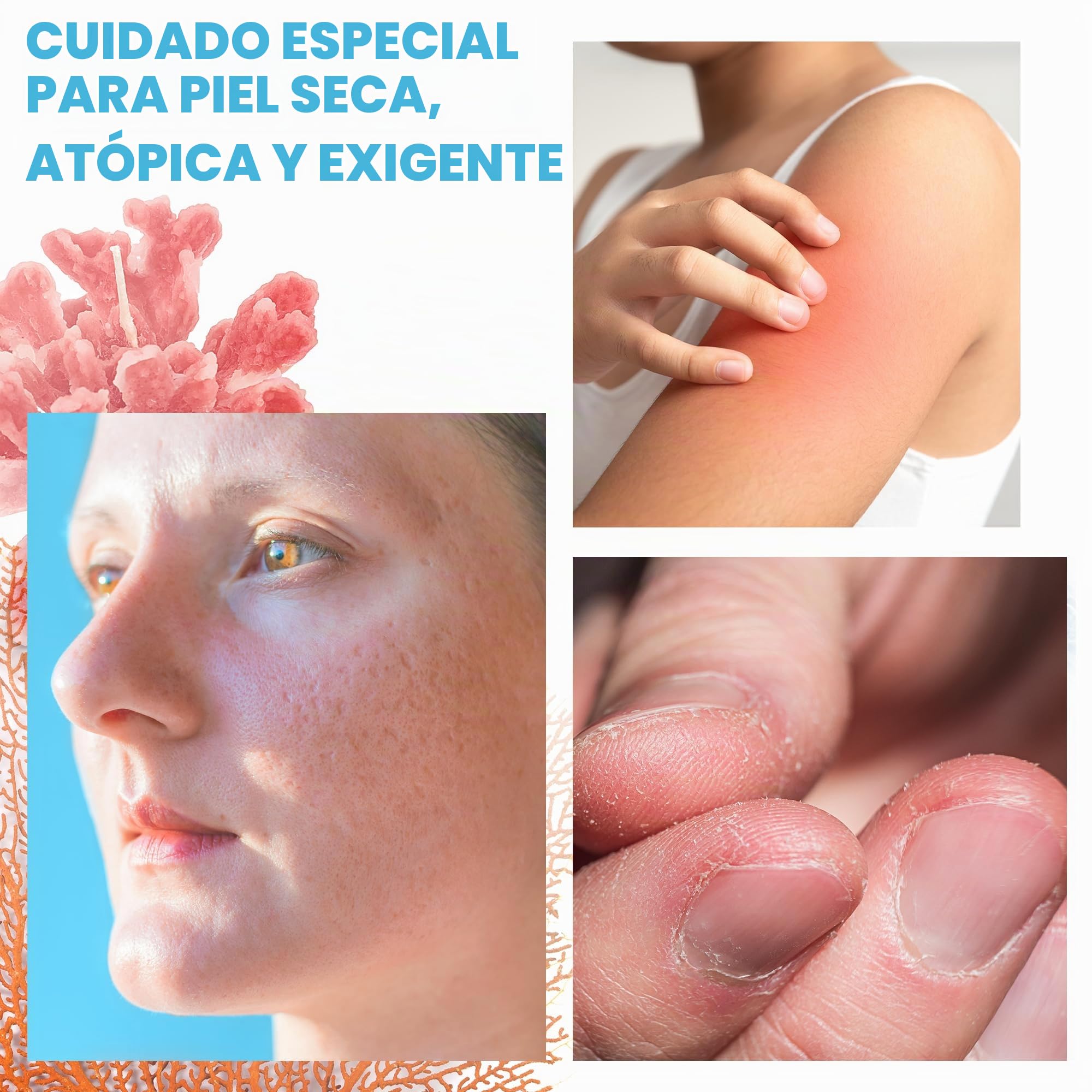 Gel de Ducha Perlado Extra Delicado con Colágeno, Triple Accion: Limpiador Facial, Corporal y del Cabello. Efecto Reafirmante y Anti Edad. Cuidado Piel Atopica, Sensible y Seca - 5000 ml