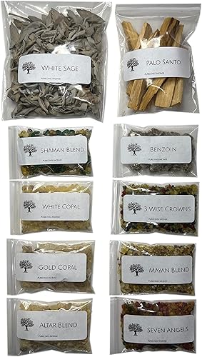 Muestra de variedad de incienso en caja de regalo: juego de 10 inciensos