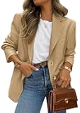 2025 Blazers for Women Business Casual Long Sleeve Lapel Open Front Suit Jacket Work Blazer with Pockets